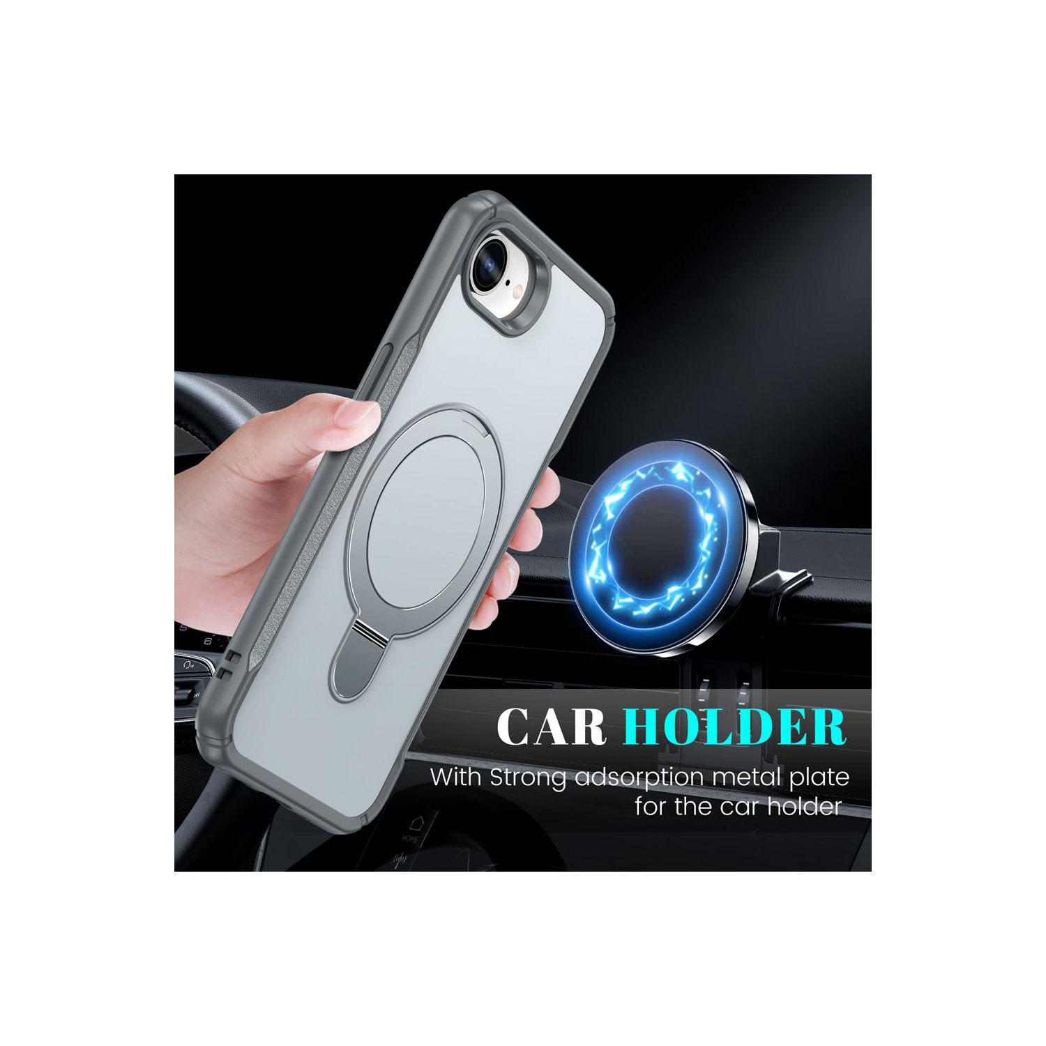 XCRS – Étui magnétique Vivid pour téléphone avec béquille rotative invisible, étui MagSafe pour iPhone 16e 2025 d'Apple