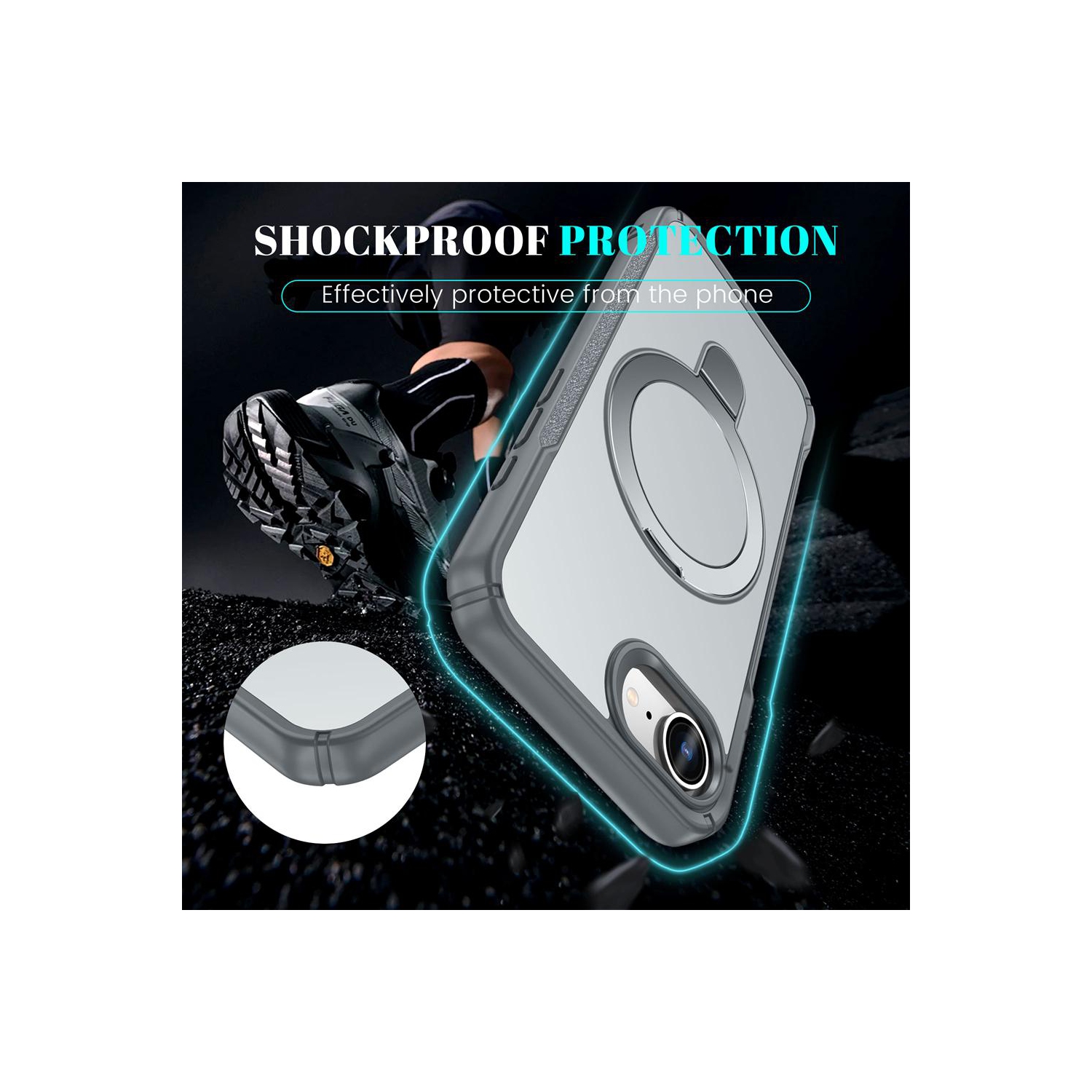 XCRS – Étui magnétique Vivid pour téléphone avec béquille rotative invisible, étui MagSafe pour iPhone 16e 2025 d'Apple