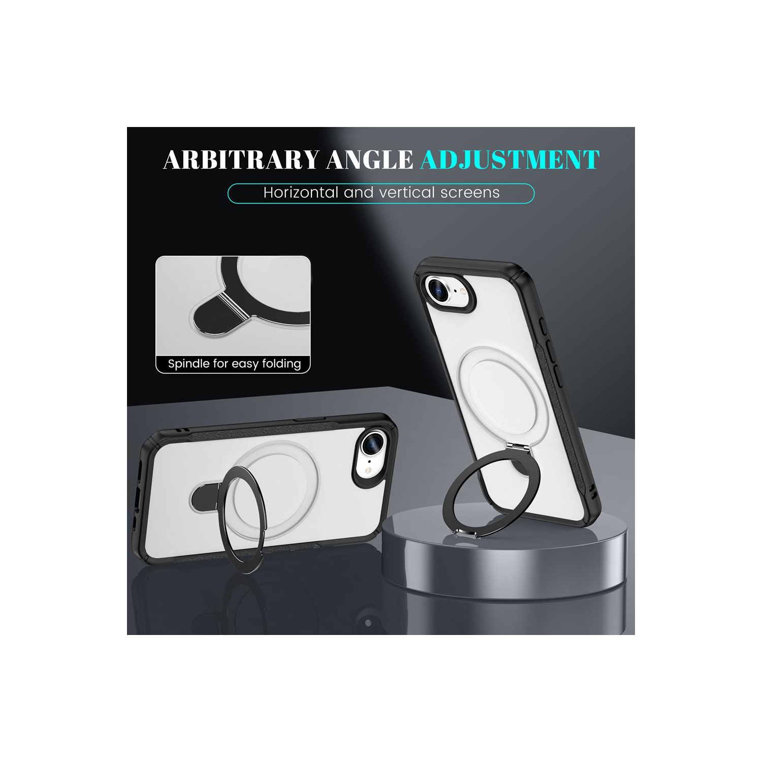 XCRS – Étui magnétique Vivid pour téléphone avec béquille rotative invisible, étui MagSafe pour iPhone 16e 2025 d'Apple