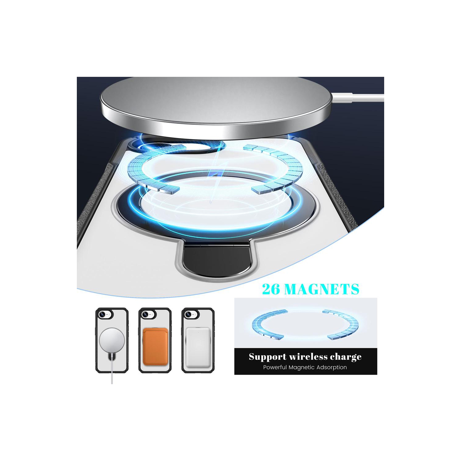 XCRS – Étui magnétique Vivid pour téléphone avec béquille rotative invisible, étui MagSafe pour iPhone 16e 2025 d'Apple