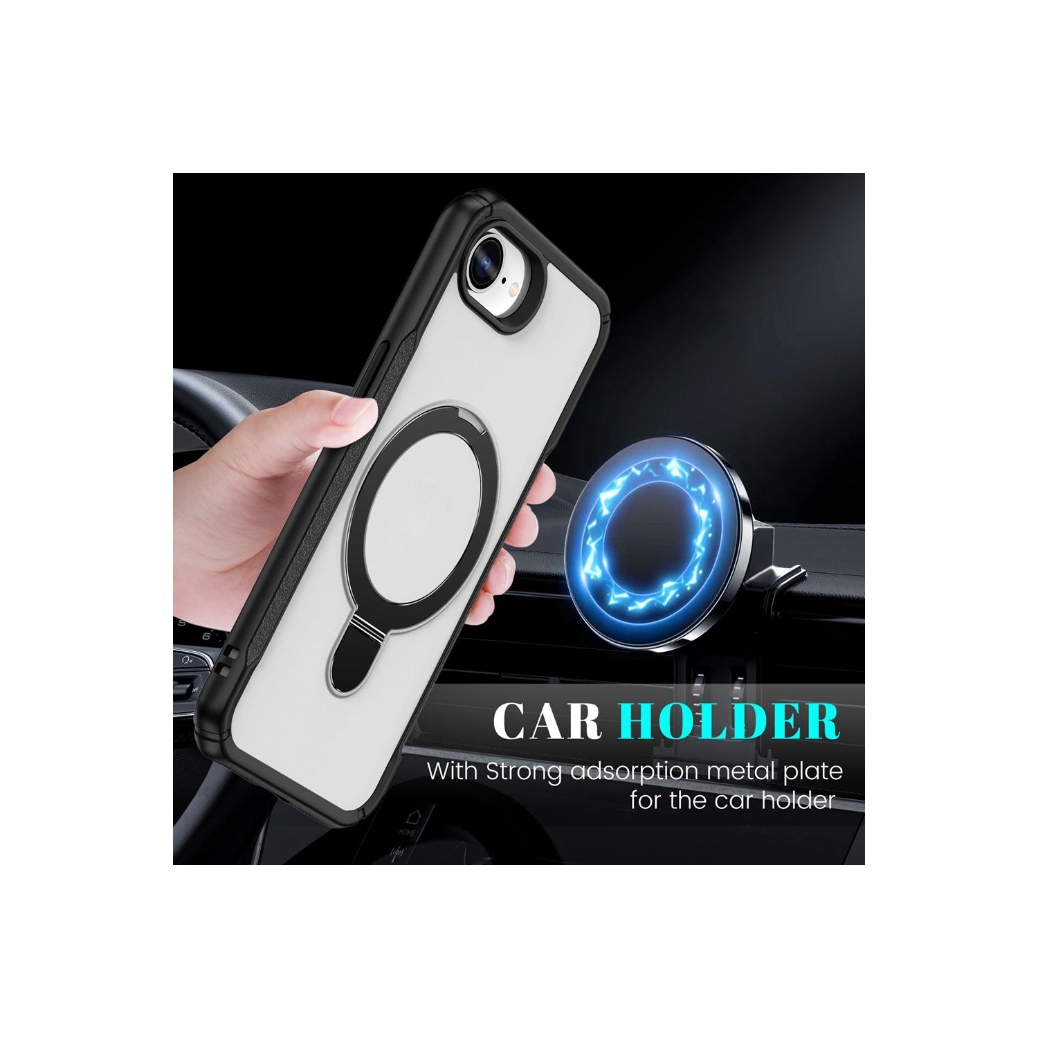 XCRS – Étui magnétique Vivid pour téléphone avec béquille rotative invisible, étui MagSafe pour iPhone 16e 2025 d'Apple