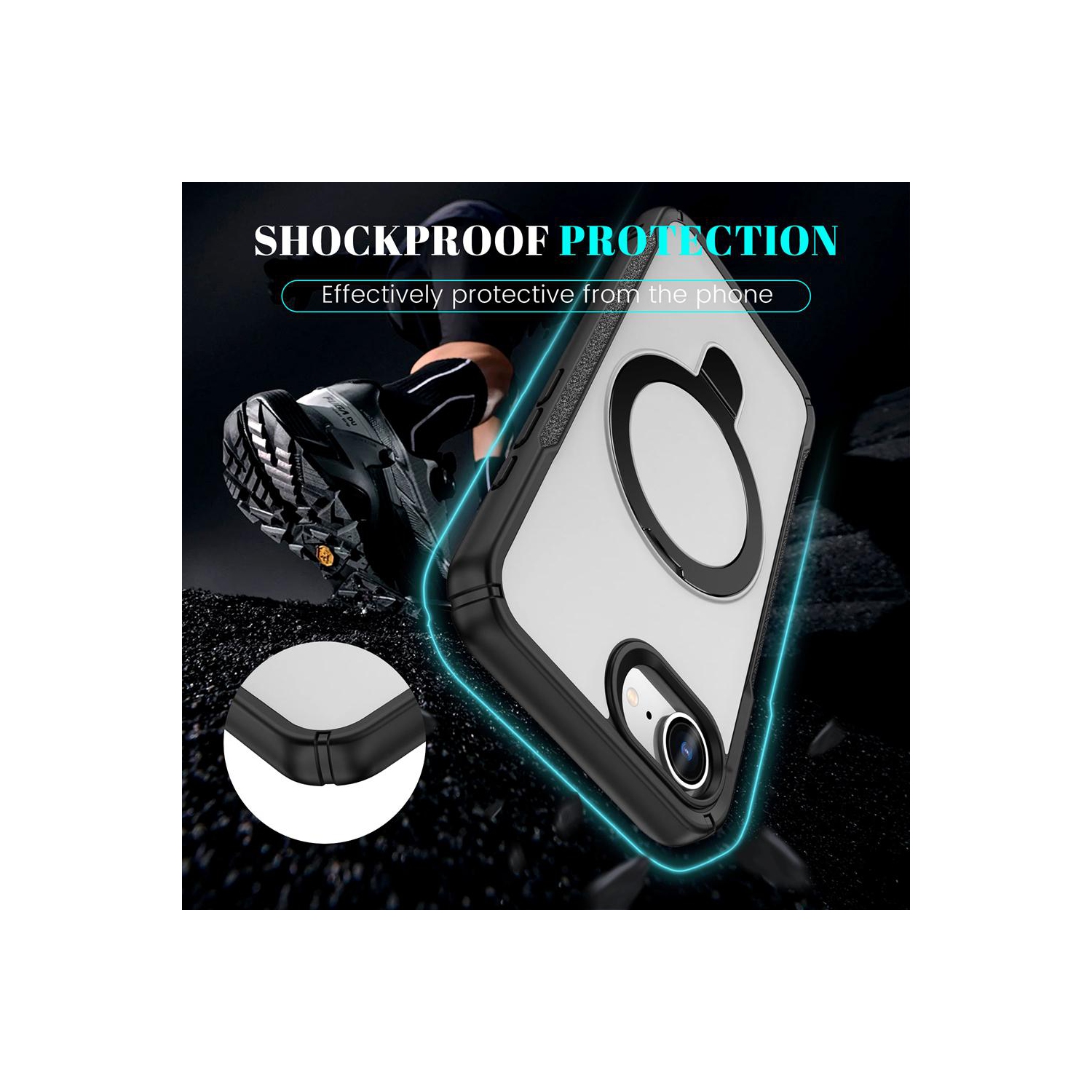 XCRS – Étui magnétique Vivid pour téléphone avec béquille rotative invisible, étui MagSafe pour iPhone 16e 2025 d'Apple