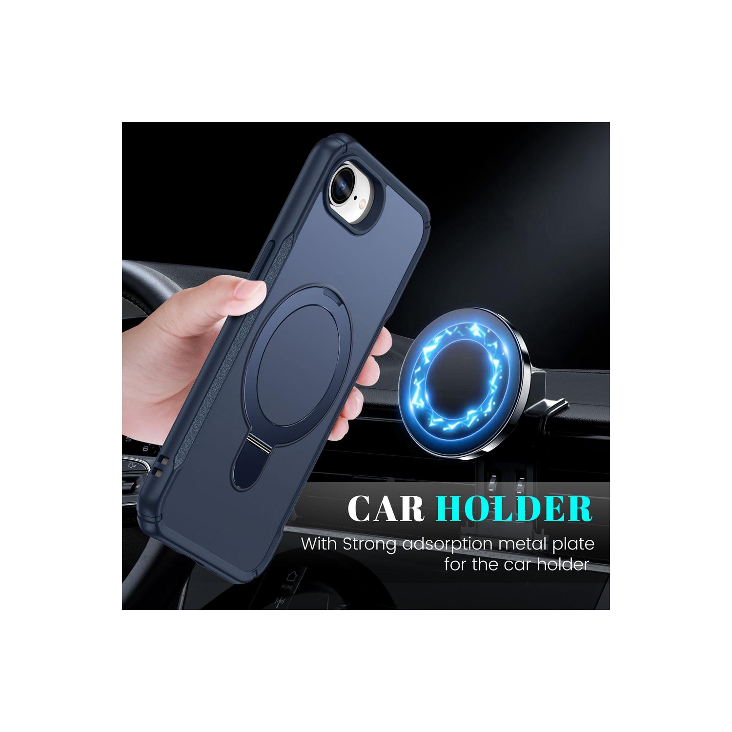 XCRS – Étui magnétique Vivid pour téléphone avec béquille rotative invisible, étui MagSafe pour iPhone 16e 2025 d'Apple