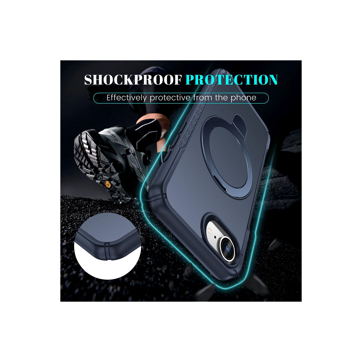 XCRS – Étui magnétique Vivid pour téléphone avec béquille rotative invisible, étui MagSafe pour iPhone 16e 2025 d'Apple