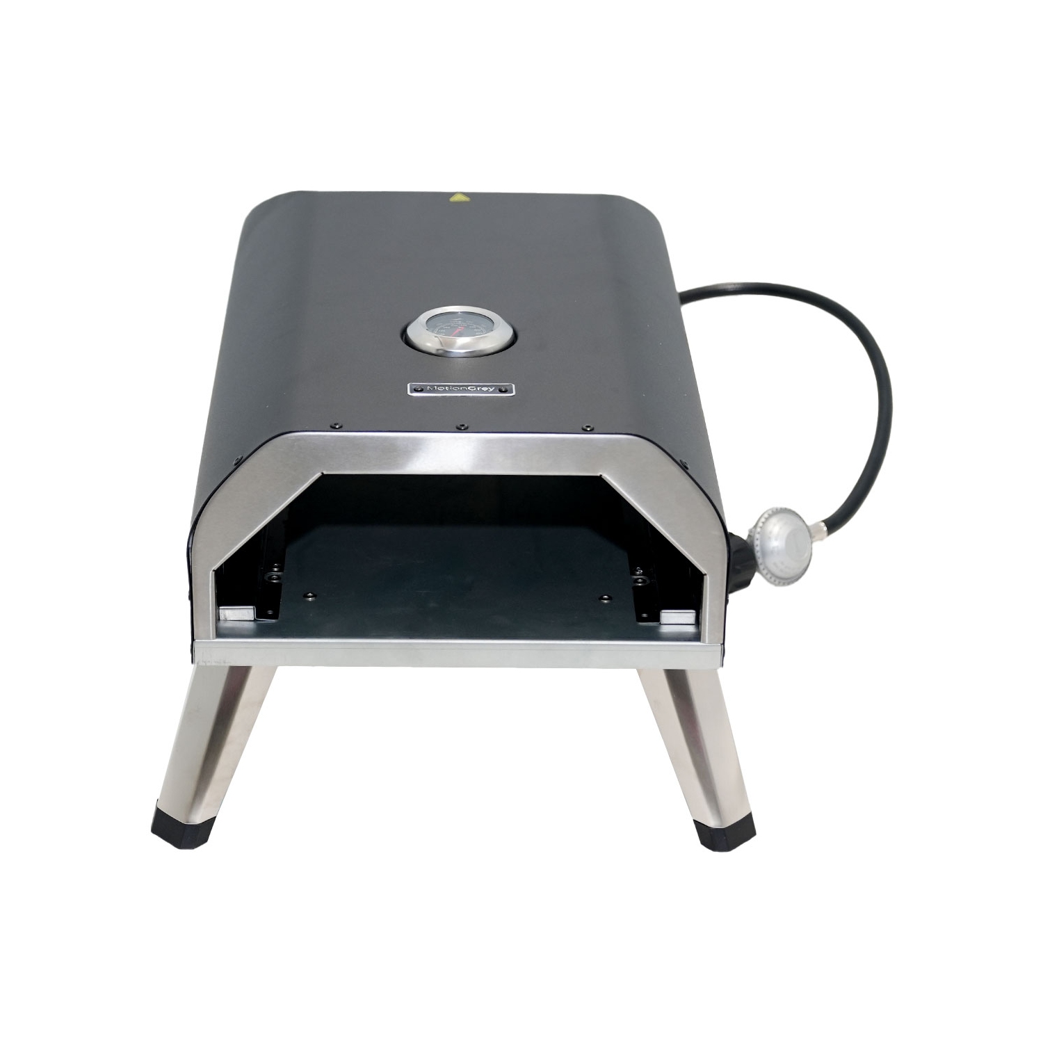 MotionGrey 12" Portable Gas Pizza Oven – Outdoor Propane Oven with Pizza Stone – Ideal for Backyard Cooking, Camping, and Parties – Reaches High