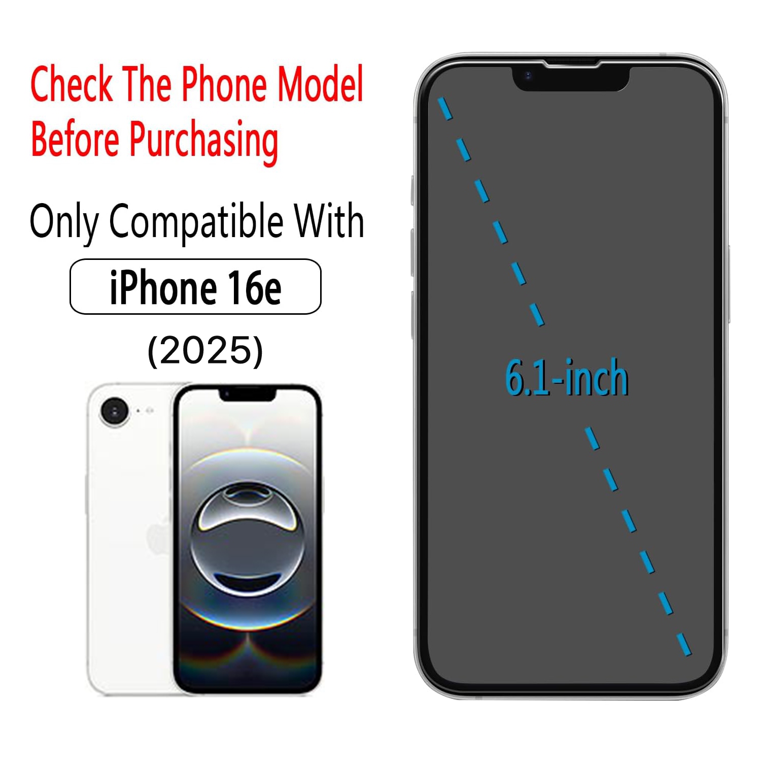 Protecteur d'écran en verre trempé XCRS pour iPhone 16e d'Apple – Paquet de 2