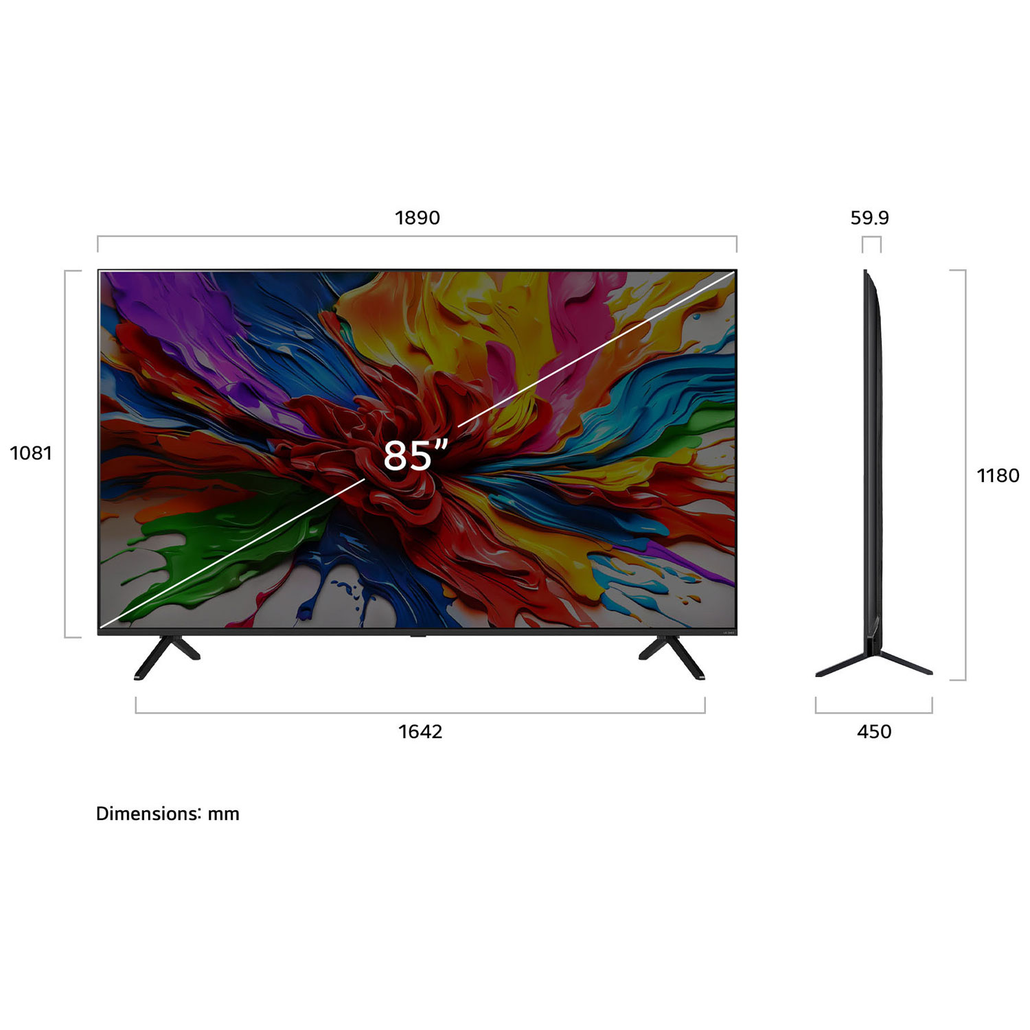 Téléviseur intelligent mini-DEL HDR UHD 4K QNED evo AI QNED92 de 85 po série QNED92 de LG - 2025