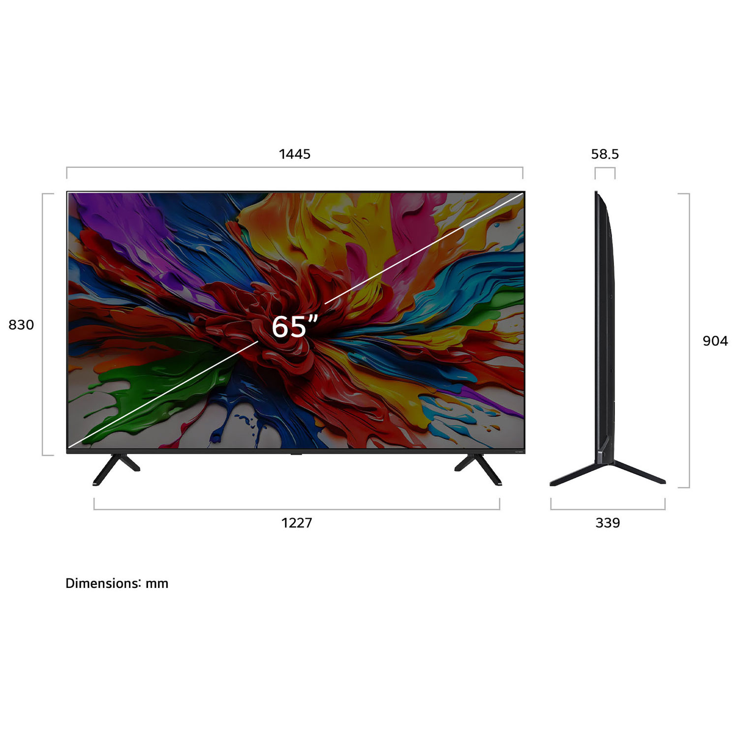 Téléviseur intelligent mini-DEL HDR UHD 4K QNED evo AI QNED92 de 65 po série QNED92 de LG - 2025