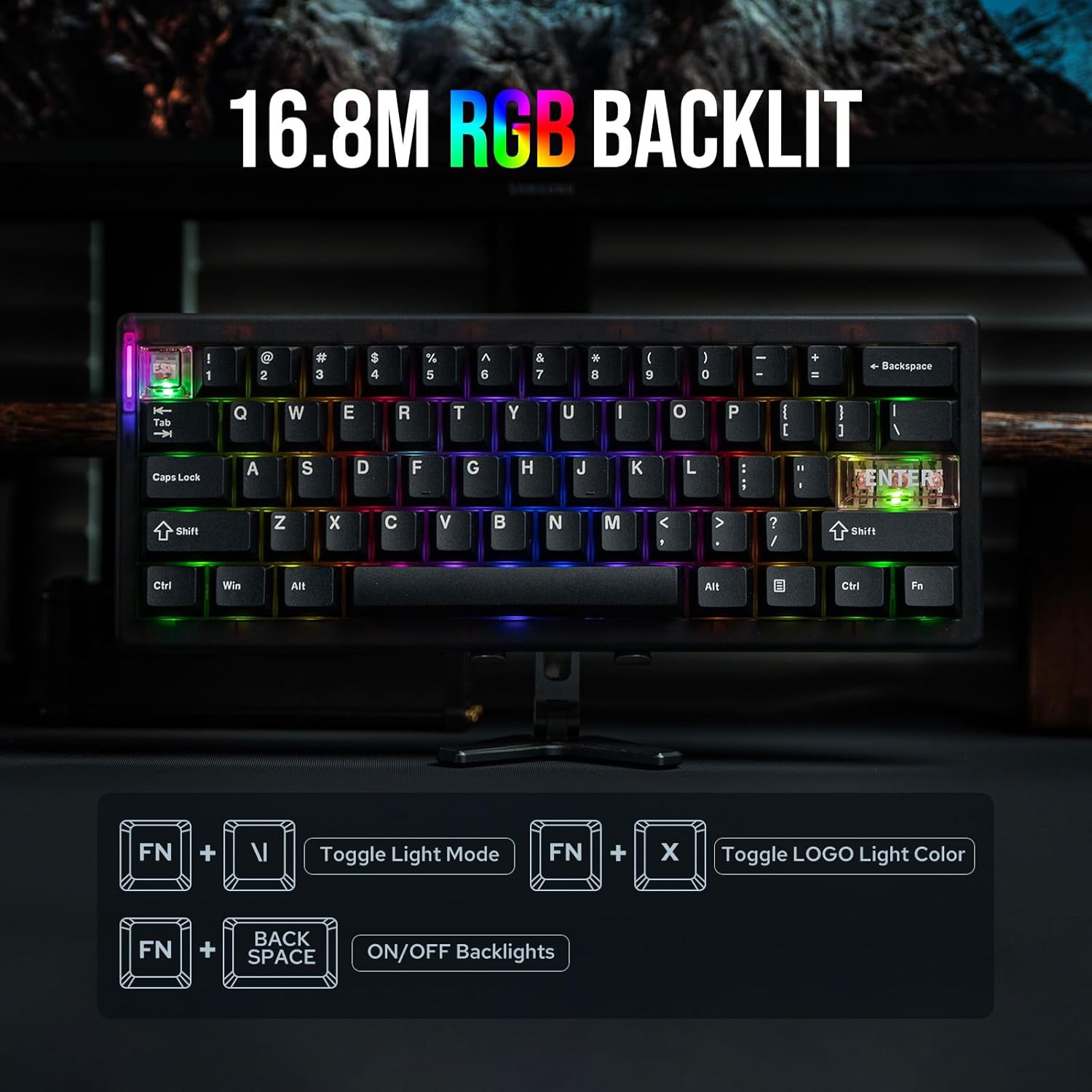 MechLands – CIDOO QK61 V2 PAR clavier programmable compact à 60 %, USB-C/BT5.0/2.4 GHz sans fil, clavier mécanique personnalisé remplaçable à chaud