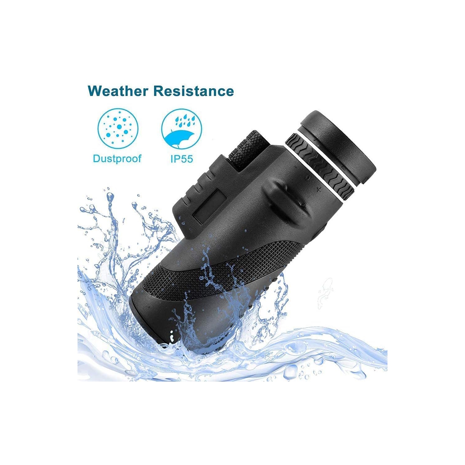 Outdoor, Monocular HD Monocular with Smartphone Adapter Monocular - Black