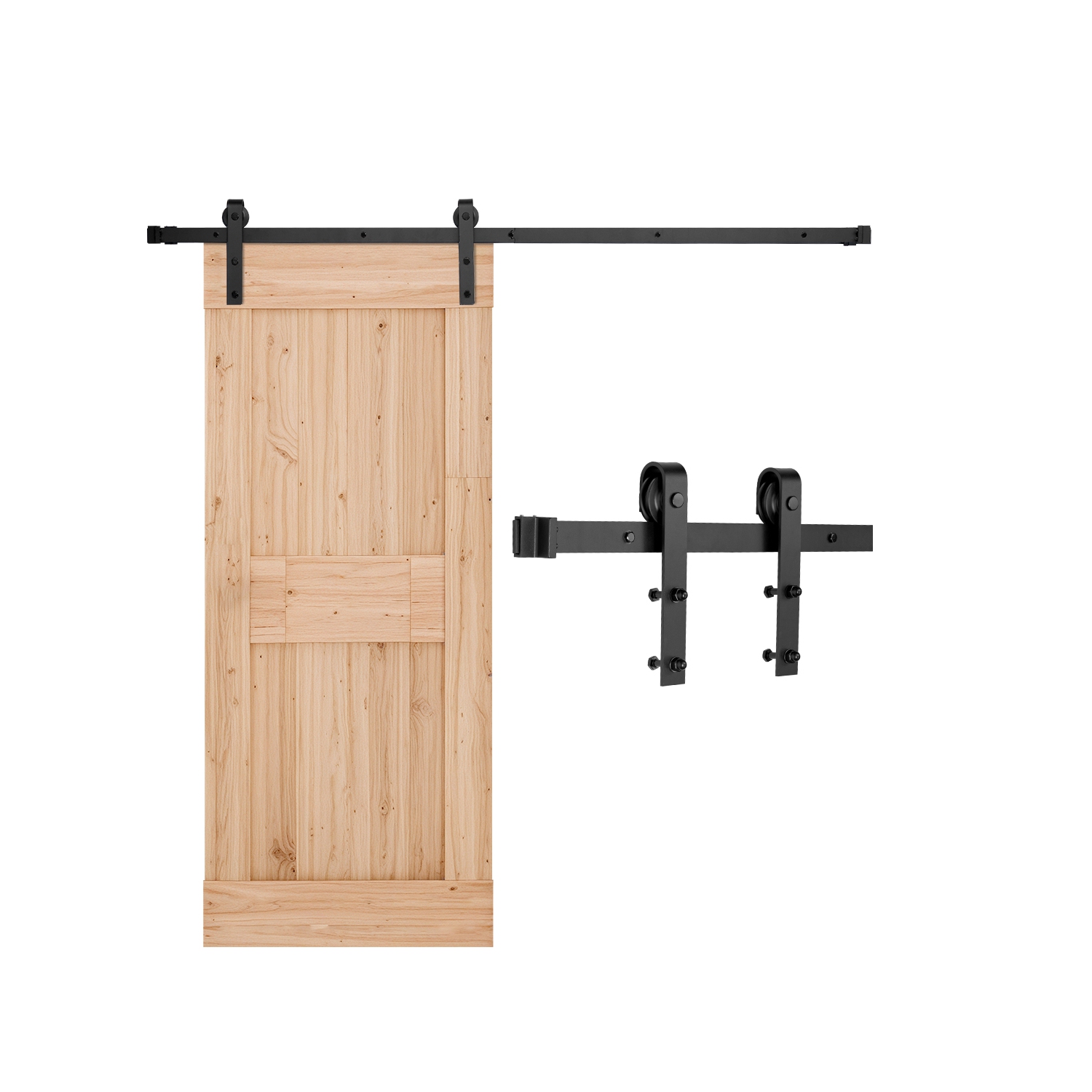 VEVOR 6.6FT Sliding Barn Door Hardware Kit, 330 LBS Weight Capacity, Compatible with 36-40 Inches Width & 1-3/8 to 1-3/4 Inches Thickness Sliding