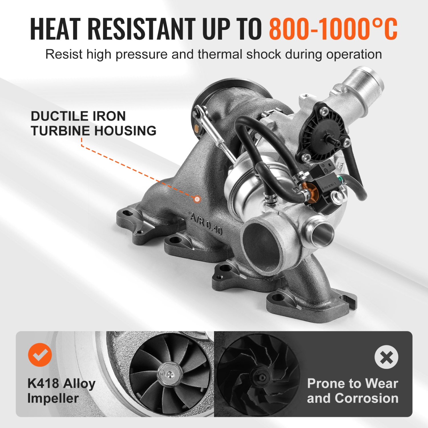 VEVOR 1.4L Complete Turbo Turbocharger Chevy Chevrolet Cruze 2011-2015 with Gasket Kit and Solenoid Valve, Sonic 2012-2020 & Trax 2013-2021 & Buick