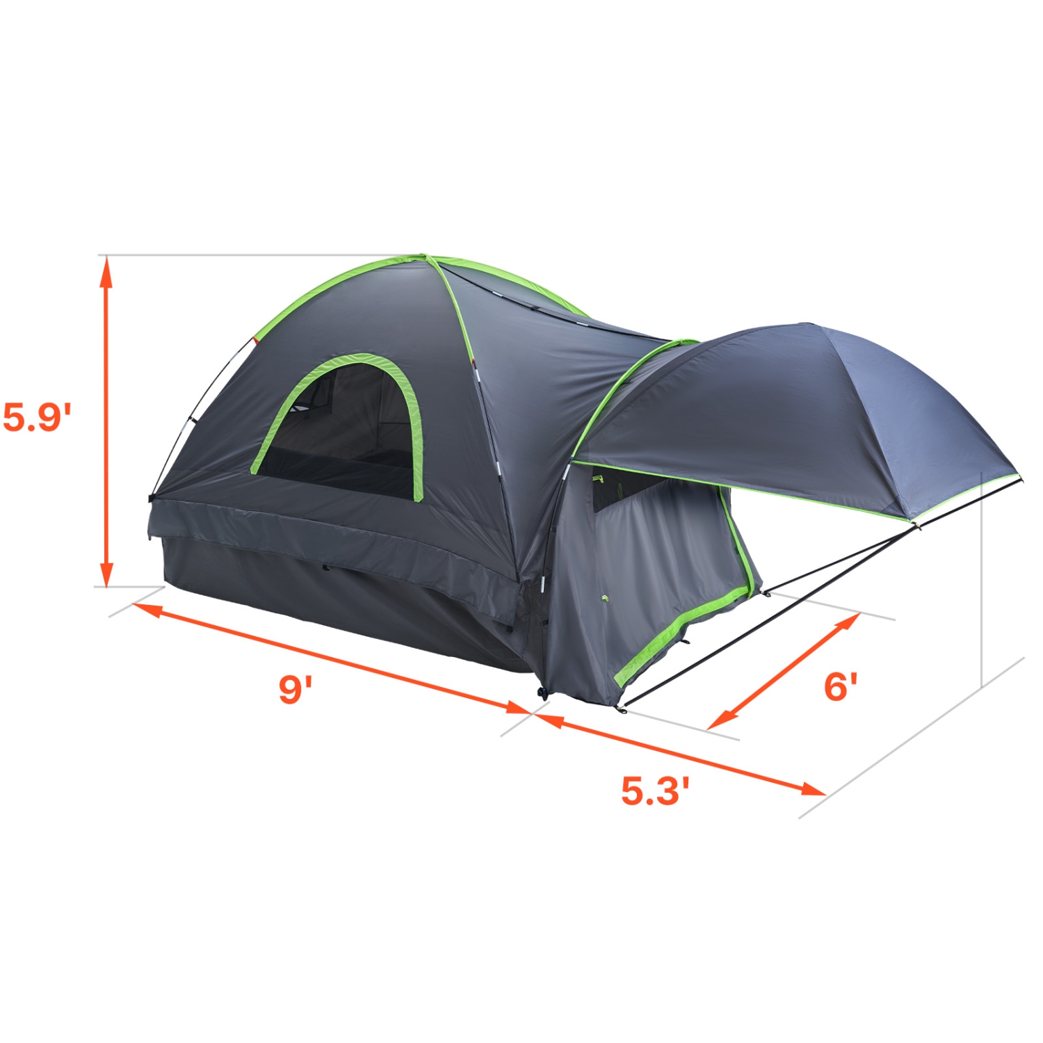 VEVOR 2-3 Person Pickup Truck Tent, Fits 8.0-8.2 ft Truck Tents for Camping, Waterproof PU2000 Sleeping Truck Bed Tent, Sturdy Truck Bed Camper Shell