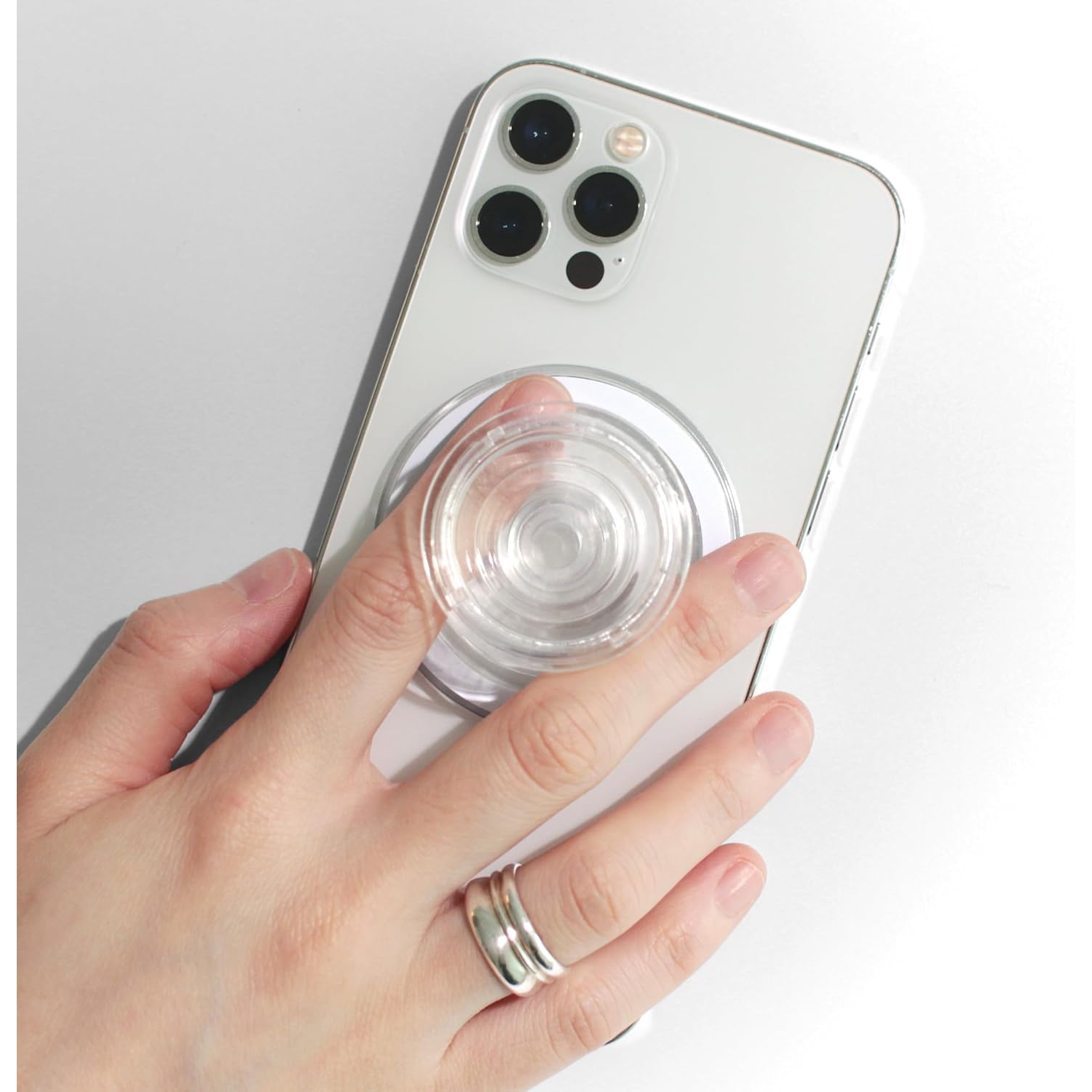 Magnetic genuine translucent color design foldable phone grip holder for smartphones, tablets, mobile phone accessories