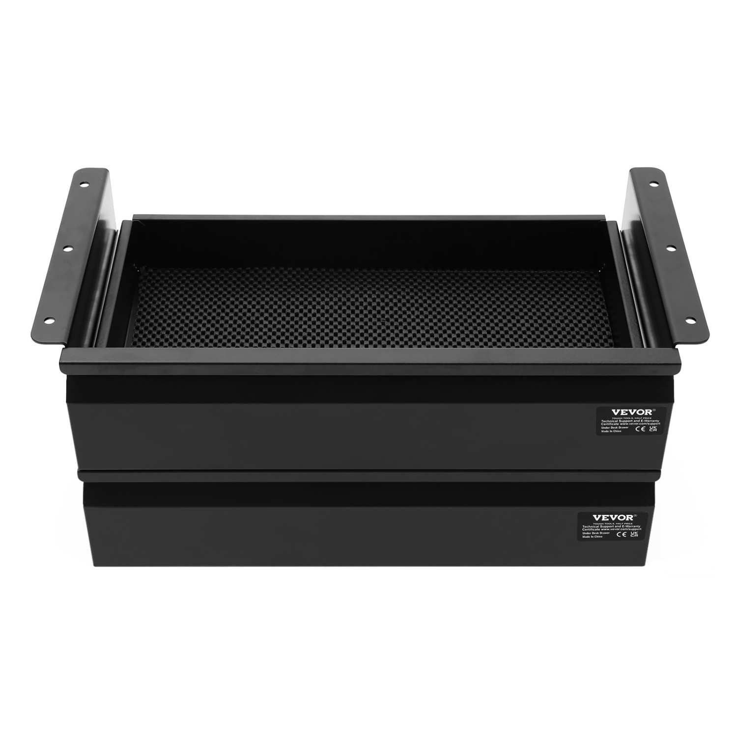 VEVOR 16" Wide Under Desk Drawer Slide Out, Under Desk Mounted Pull-out Drawer Attachment, Hidden Desktop 2 Layer Storage Organizer, Under Table