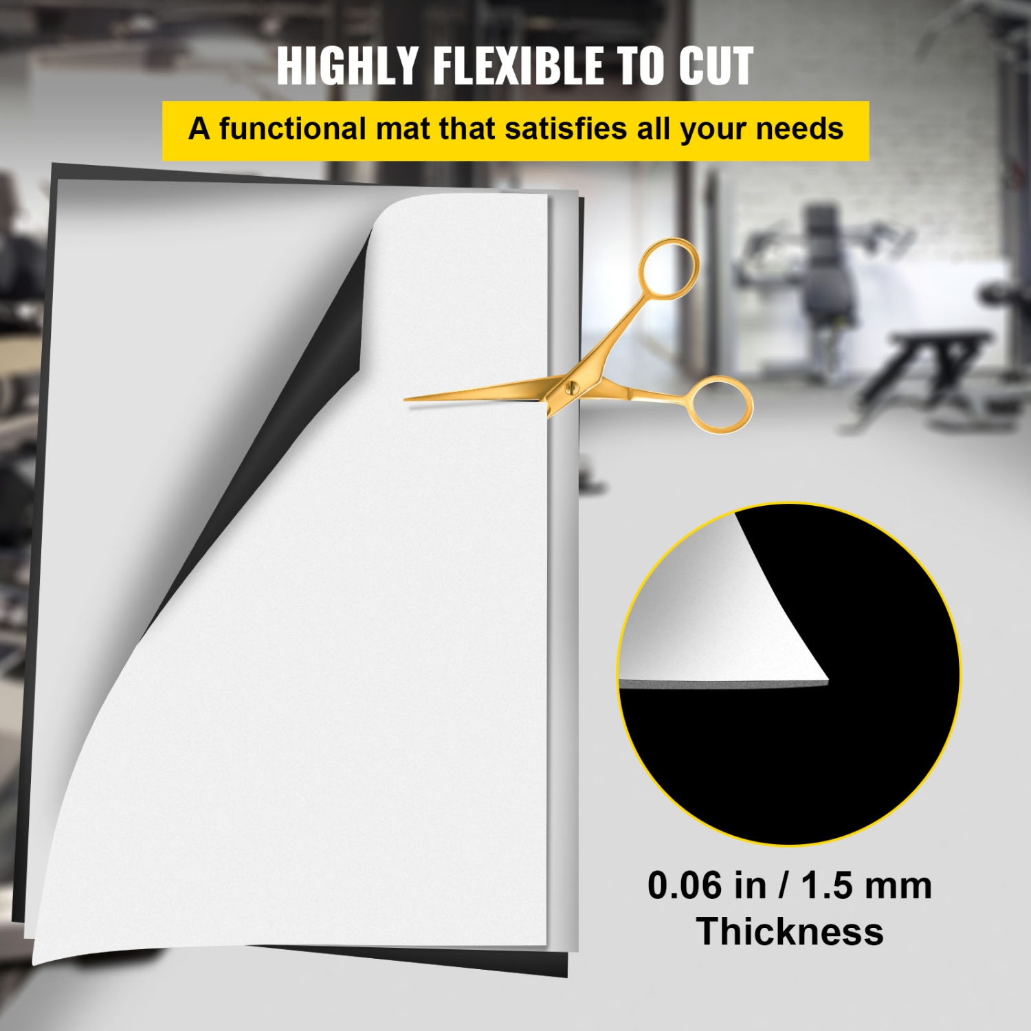 VEVOR 6.6x23ft Dance Floor Roll, 0.06in Thick PVC Vinyl Dance Floor, Black/White Portable Dance Floor, Non-Slip Dance Flooring, Ballet Dance Floor