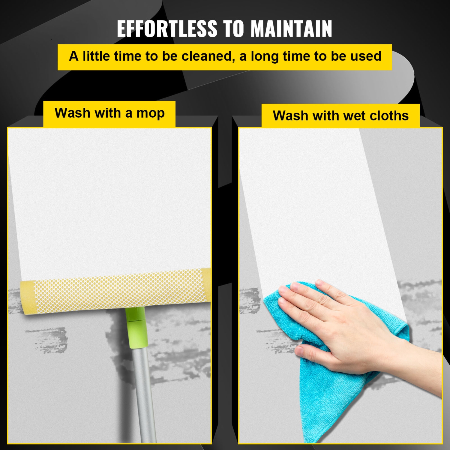 VEVOR 6.6x23ft Dance Floor Roll, 0.06in Thick PVC Vinyl Dance Floor, Black/White Portable Dance Floor, Non-Slip Dance Flooring, Ballet Dance Floor