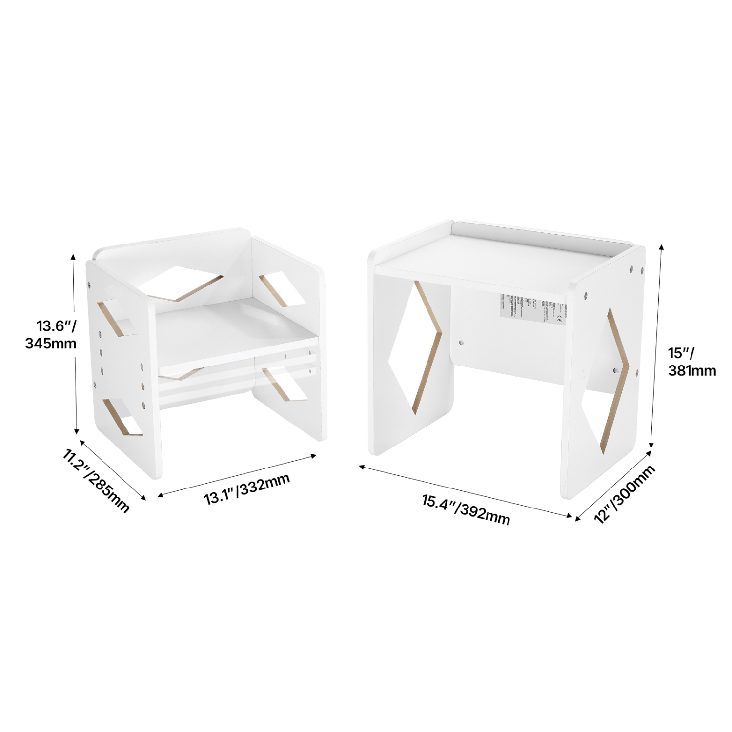 VEVOR 1-5 Aged Montessori Weaning Table and Chair Set, Wooden Toddler Table and Chair Set, Adjustable Height Kids Montessori Chair and Activity