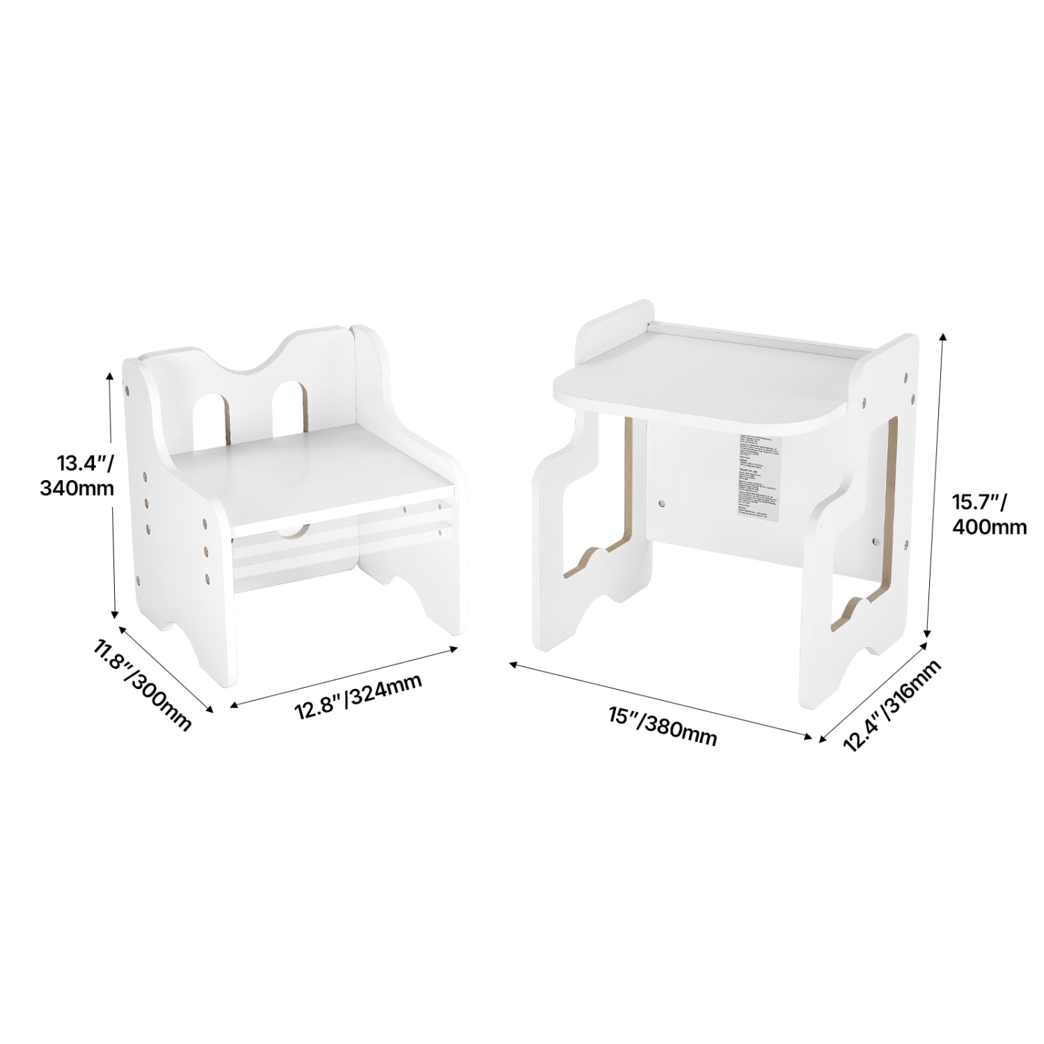 VEVOR 3 In 1 Montessori Weaning Table and Chair Set, Wooden Toddler Table and Chairs with Chalkboard, Adjustable Height Montessori Table for Ages