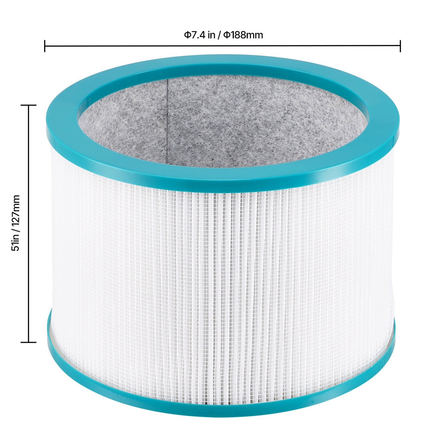VEVOR Replacement Filter for Tower Fan, Multi-Layers Air Purifier Filter Replacement with High-Density HEPA and Activated Carbon, ideal for Capturing
