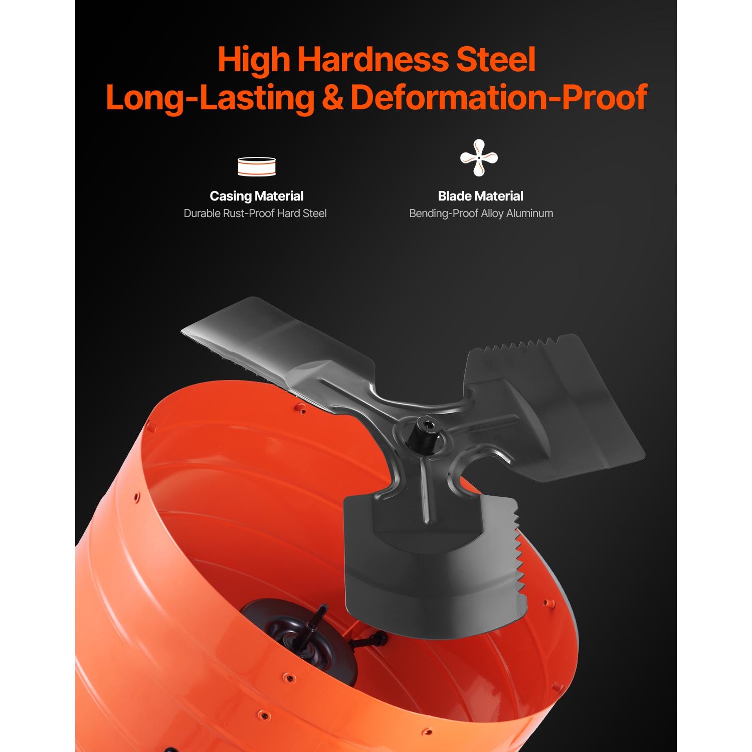 VEVOR 16 Inch Gable Mount Fan, Attic Exhaust Fan with Adjustable Thermostat & Outer Mesh, 2940 CFM House Ventilator Cools Up to 4200 Sq.Ft, Quiet