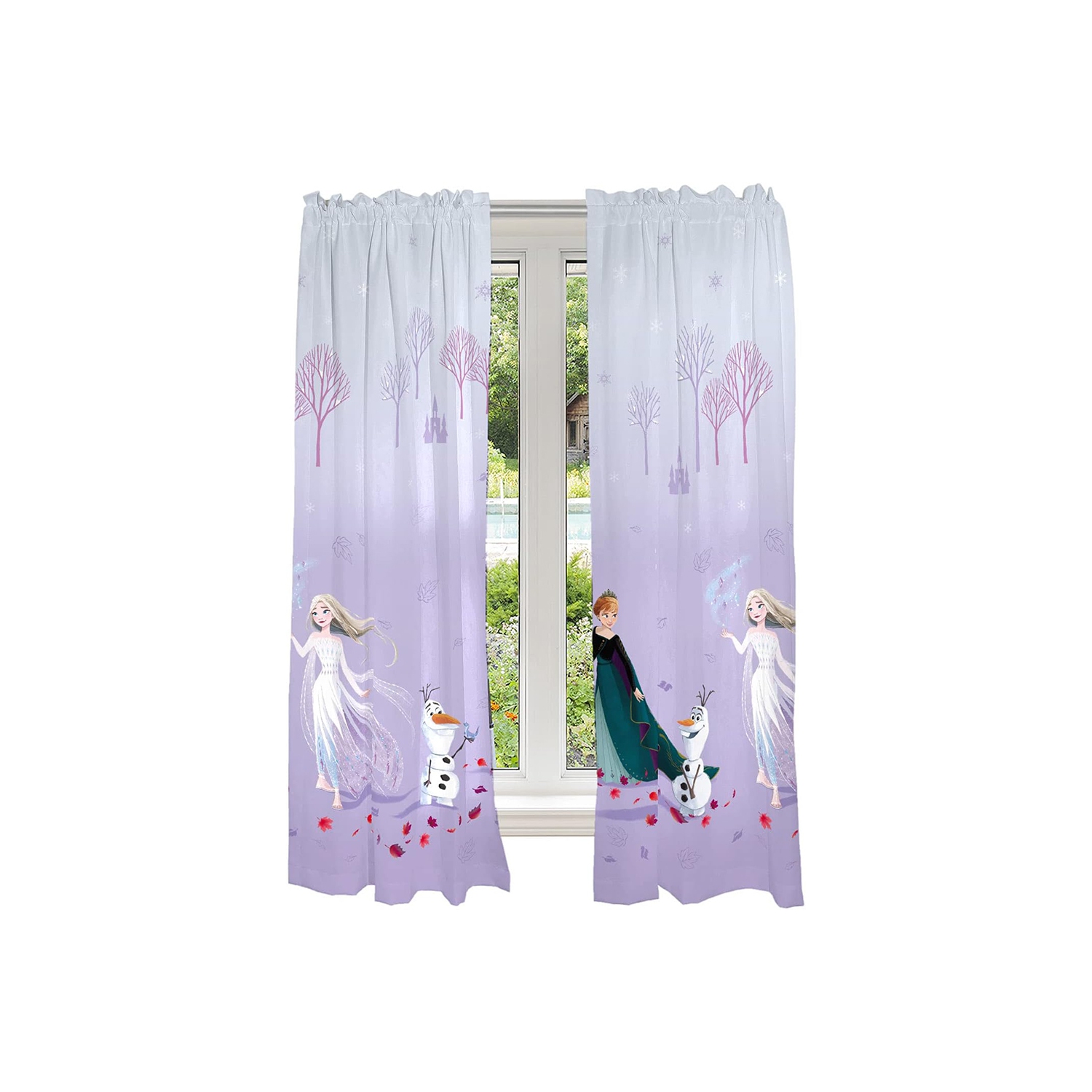 Rideaux de fenêtre «&nbsp;La reine des neiges&nbsp;» 2 Element pour chambre d'enfant - 41 x 63 (L) po - 2 panneaux