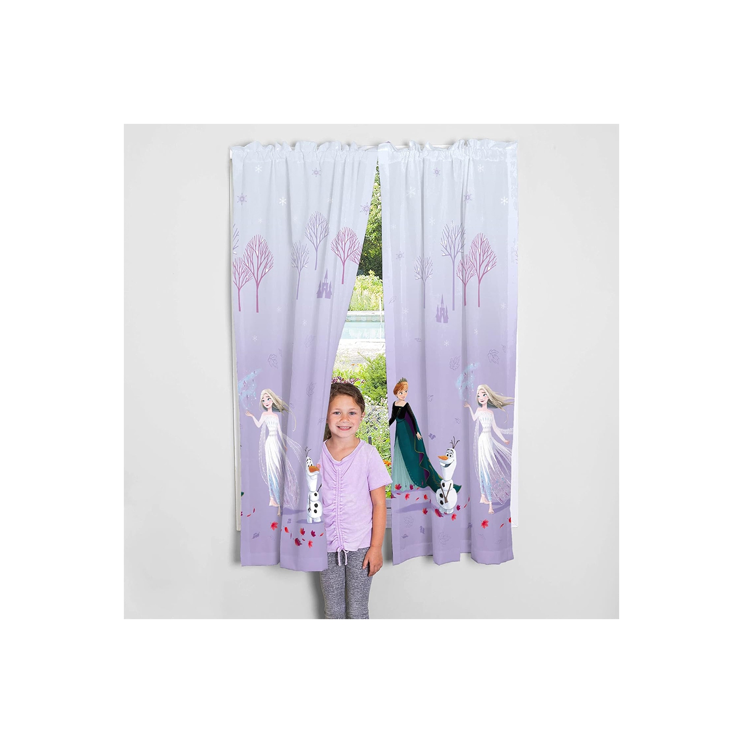 Rideaux de fenêtre «&nbsp;La reine des neiges&nbsp;» 2 Element pour chambre d'enfant - 41 x 63 (L) po - 2 panneaux