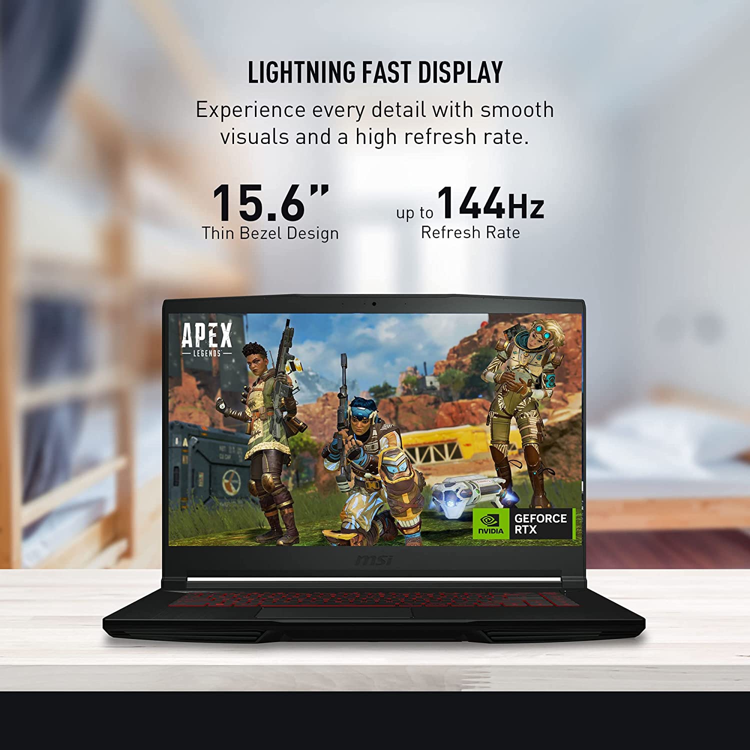 MSI Thin GF63 15.6" Gaming Laptop, 1920 x 1080 Pixels 144Hz Screen, GeForce RTX 2050 4GB GDDR6, 12th Gen Intel i5-12450H 8 Cores, 32GB DDR4+4TB SSD,