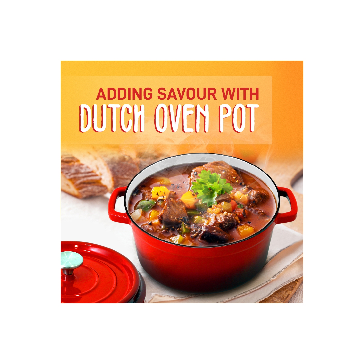 Kitchen Dutch Oven Pot - Enamel Coated Cast Iron Pot with Lid, Stovetop Casserole Pot Style