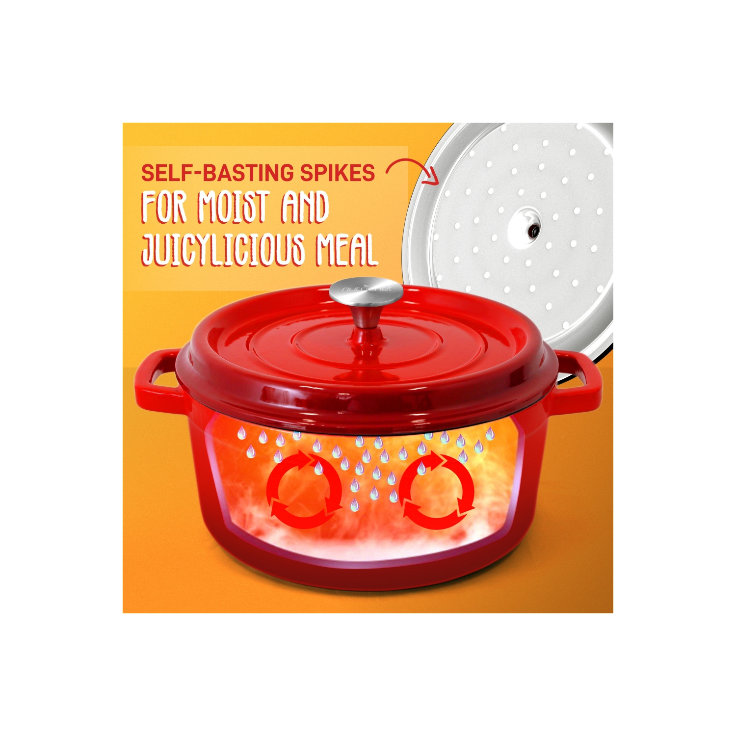 Kitchen Dutch Oven Pot - Enamel Coated Cast Iron Pot with Lid, Stovetop Casserole Pot Style
