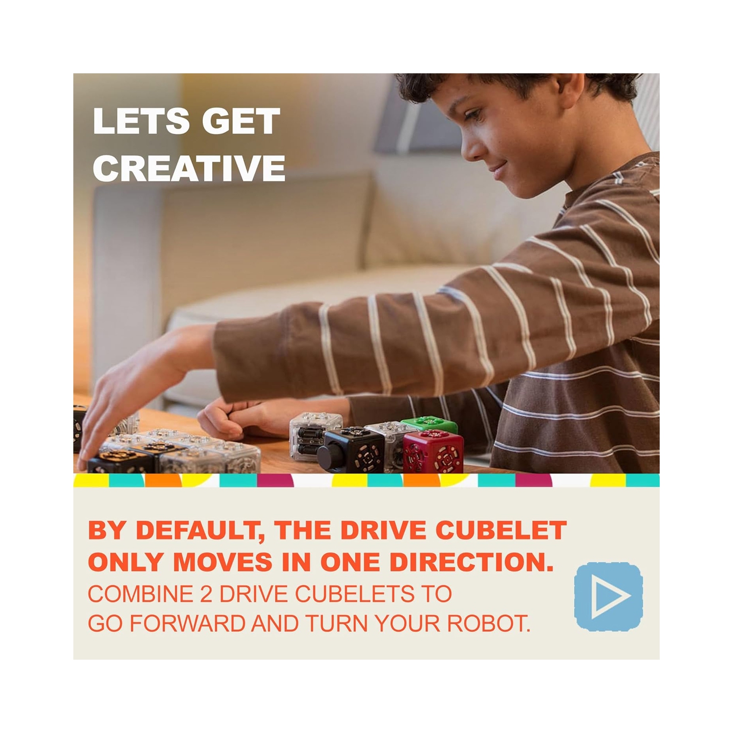 Blocs cubiques robotiques modulaires - Cube STIM pour robotique à la maison et en classe - 4 ans et plus