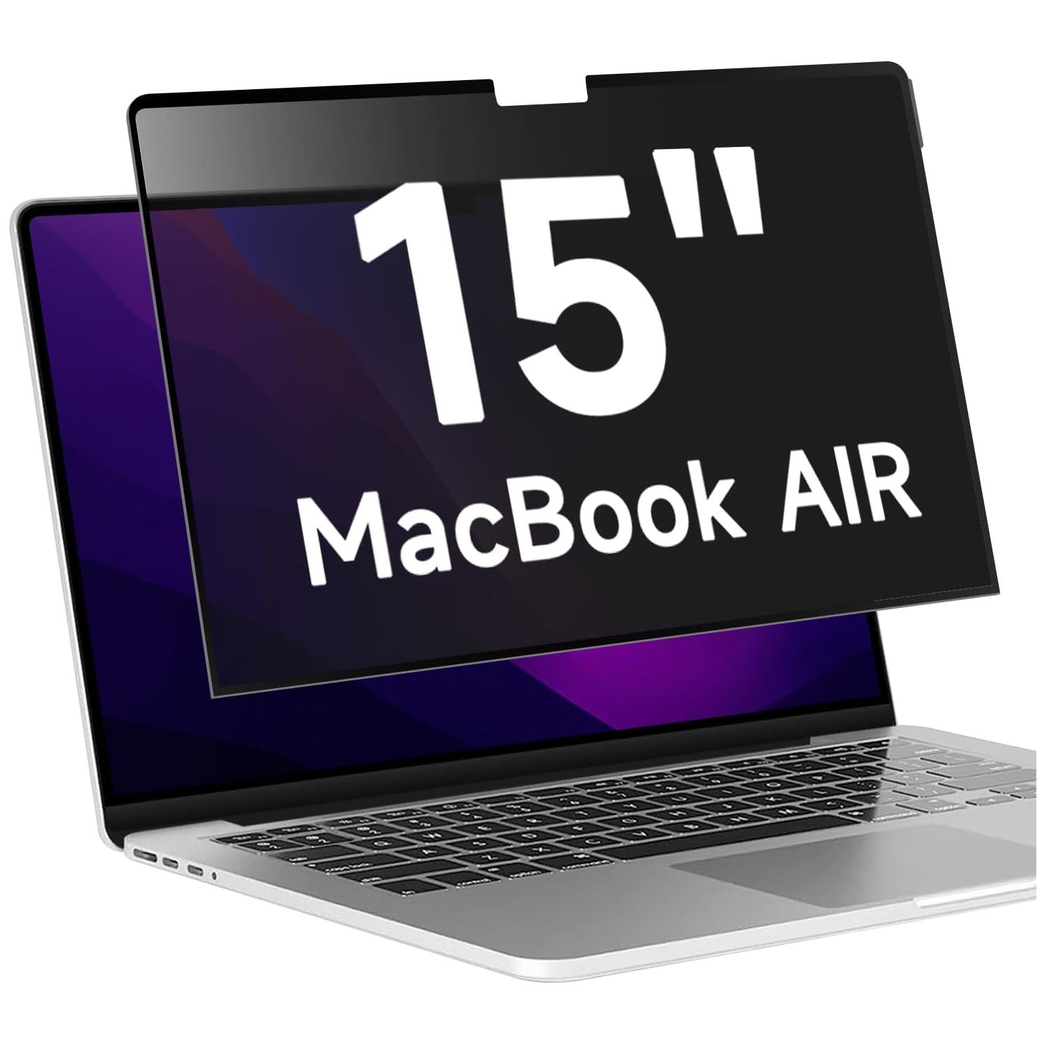 Upgrade Privacy Screen Compatible with ANTOGOO V MacBook Air 15 Inch M2/M3/M4, Removable Anti Blue Light Glare Privacy, No Magnetic No Glue