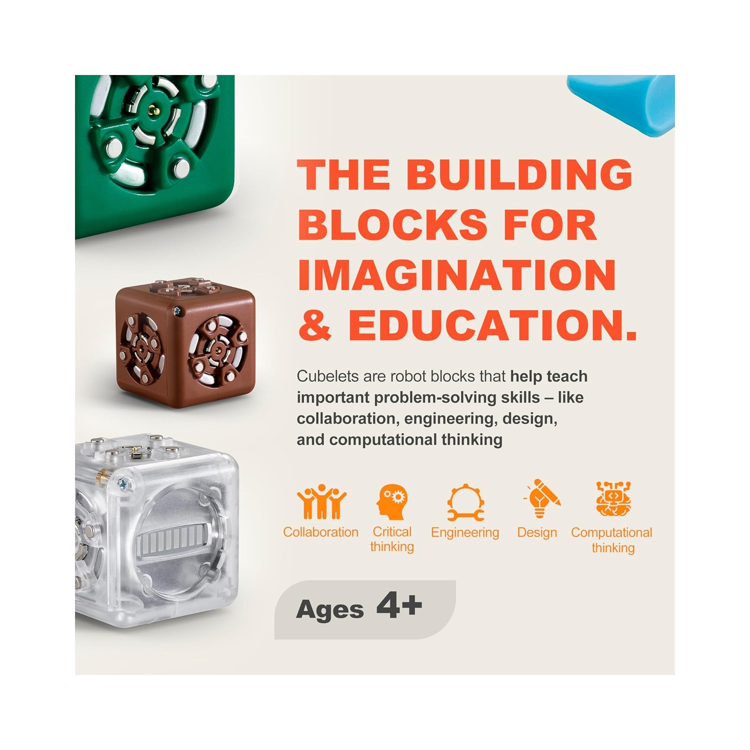 Robotics Modulaire Robotics – Cube robotisé Maximum Cubelet - Cube STIM pour robotique pour la maison et la classe - 4 ans et plus