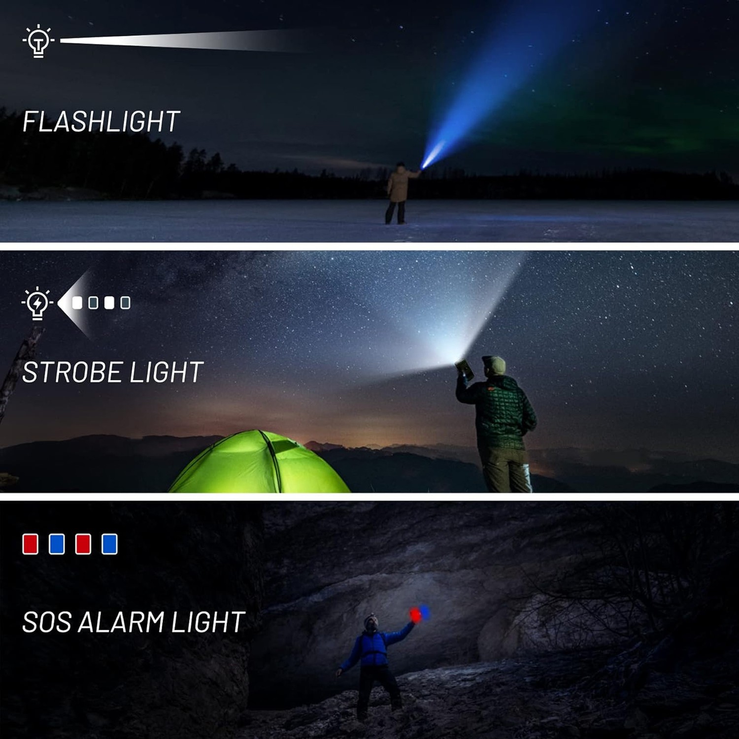 AM FM Hand Crank Radio with Bluetooth Speaker for Camping, Solar, Mobile Phone Charging Function, 3 Light Modes, IP65 Waterproof, Flashlight, Strobe