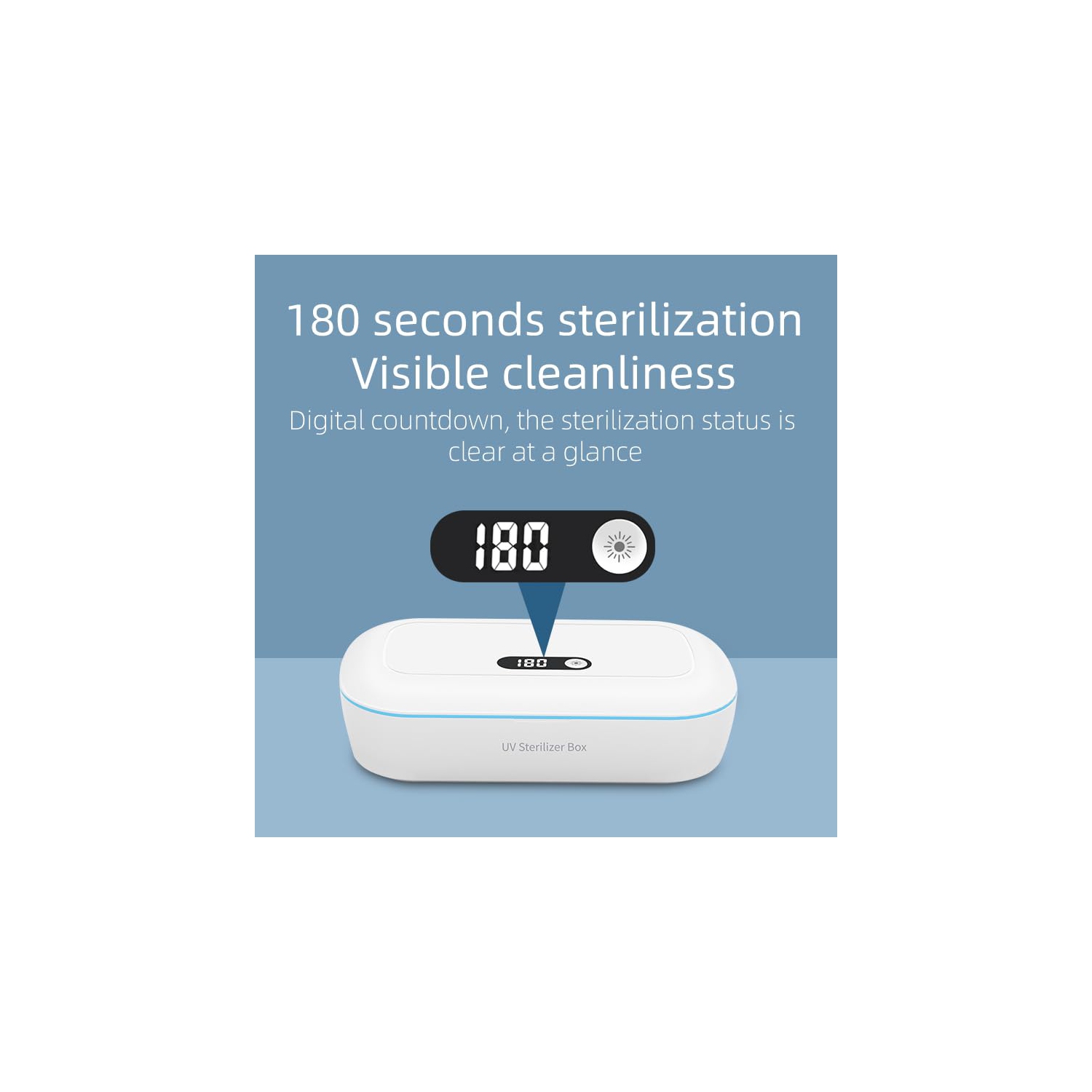 Boîte désinfectante UV Light pour téléphone intelligent, Assainisseur léger UV C pour téléphone portatif pour téléphone intelligent, brosse à dents,