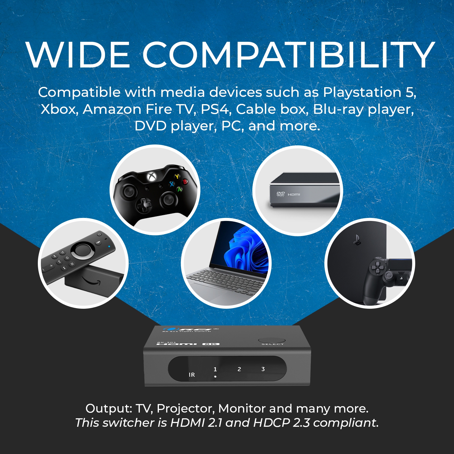 OREI 8K 3-port HDMI™ Switch