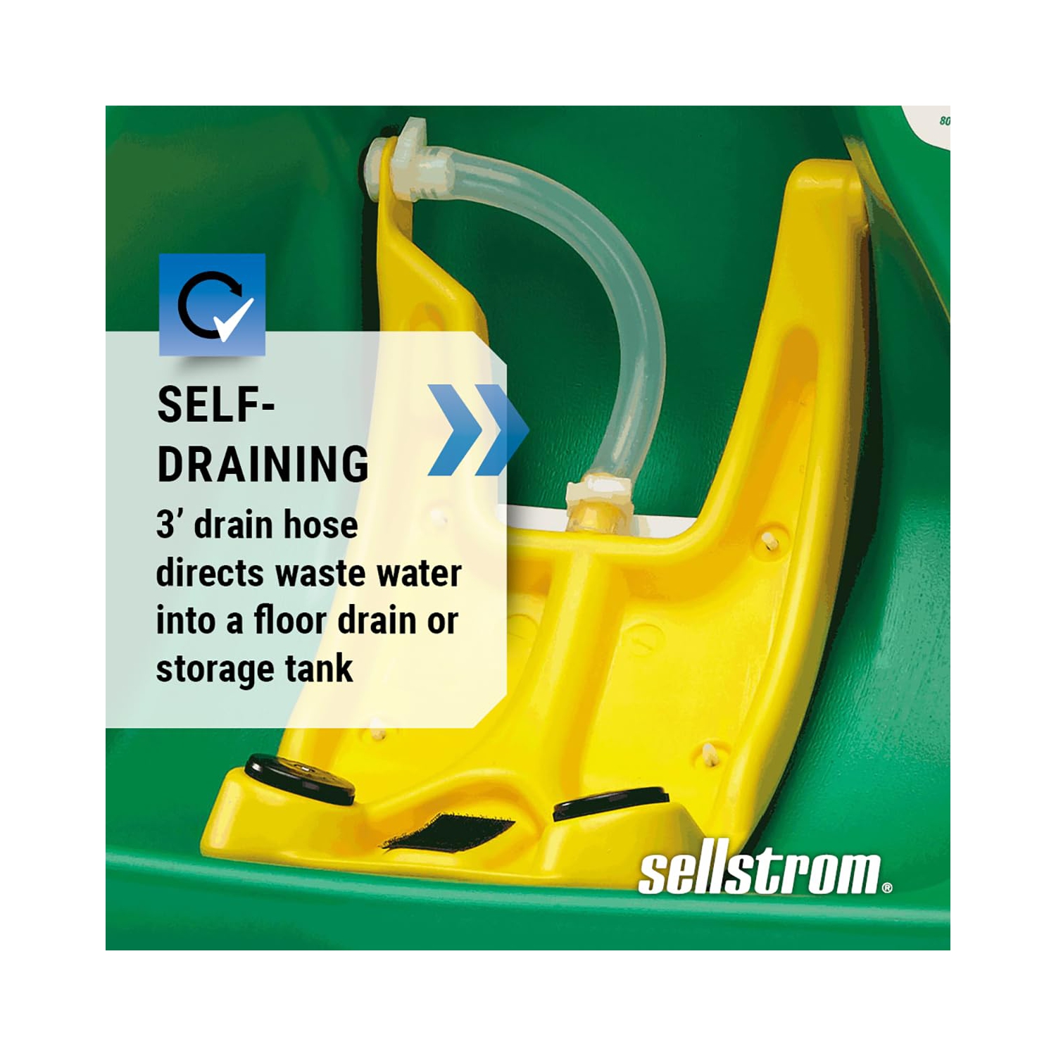 Station de bain oculaire Sellstrom, portative, débit de gravité, urgence, équipement de premiers soins, Réservoir de 16 gallons, deux têtes de