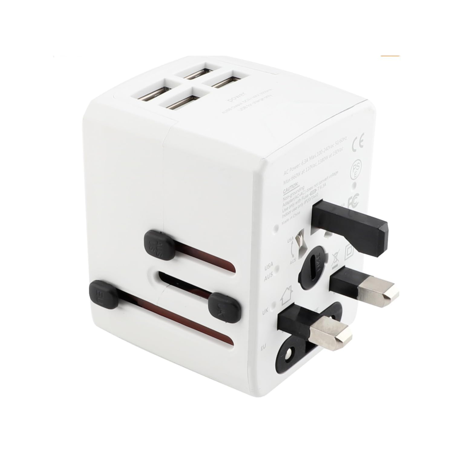 Universal Plug Adapter, Multipurpose Outlet Adapter - White