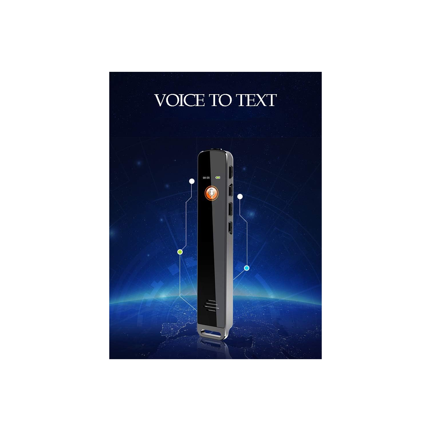 HD noise reduction audio recorder MP3 player, digital audio recorder, voice to text segmented double frame recording digital audio recorder --16GB