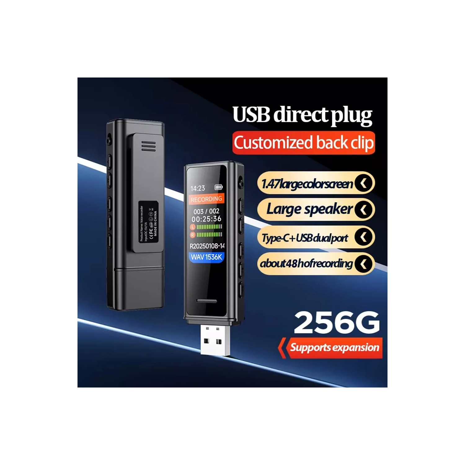 Mini USB Digital Voice Recorder Voice Flash Drive USB Recorder - No Memory