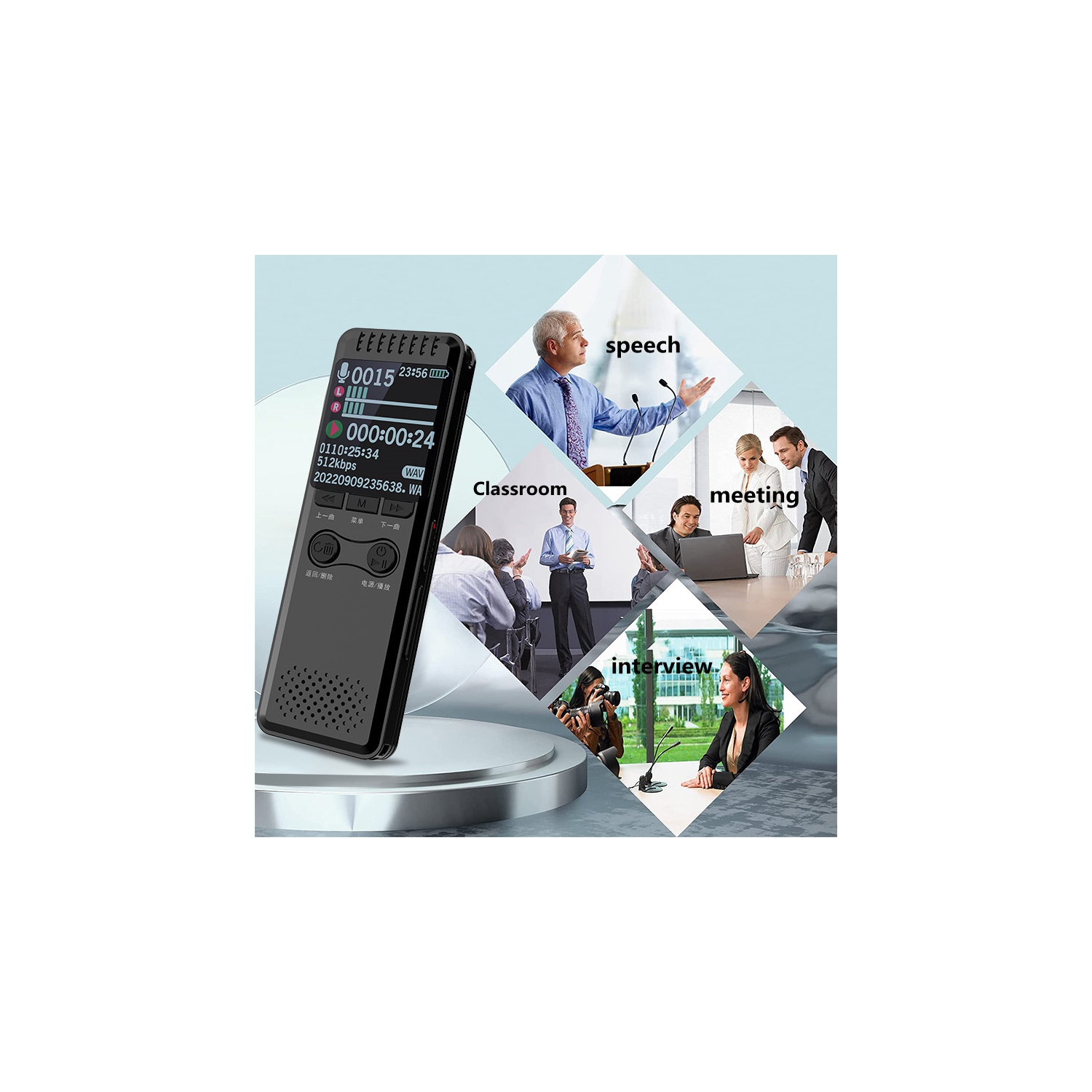 Smart digital voice recorder MP3 player portable high-definition noise reduction voice recorder—32GB