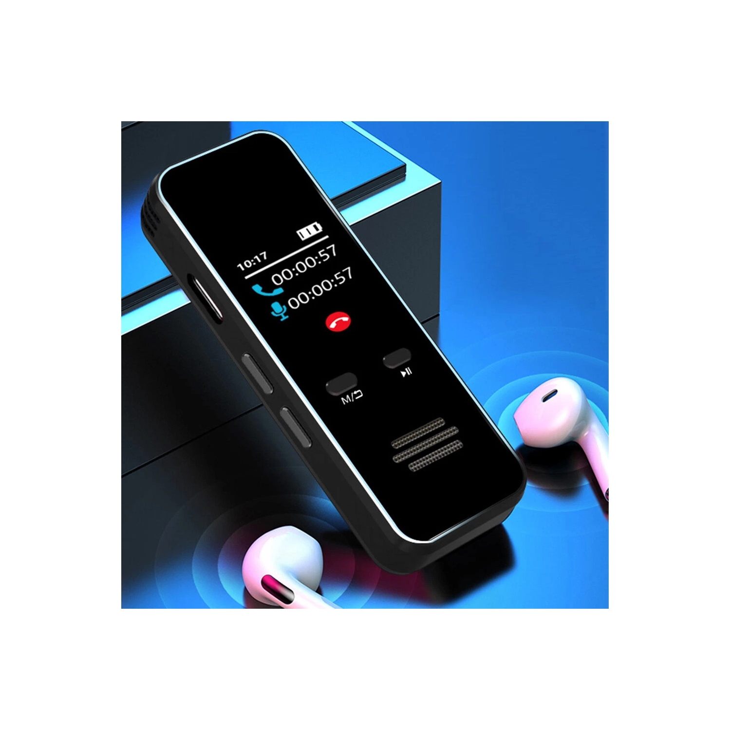 Bluetooth call recorder professional high-definition noise reduction class meeting portable back clip MP3 external speaker - 64GB