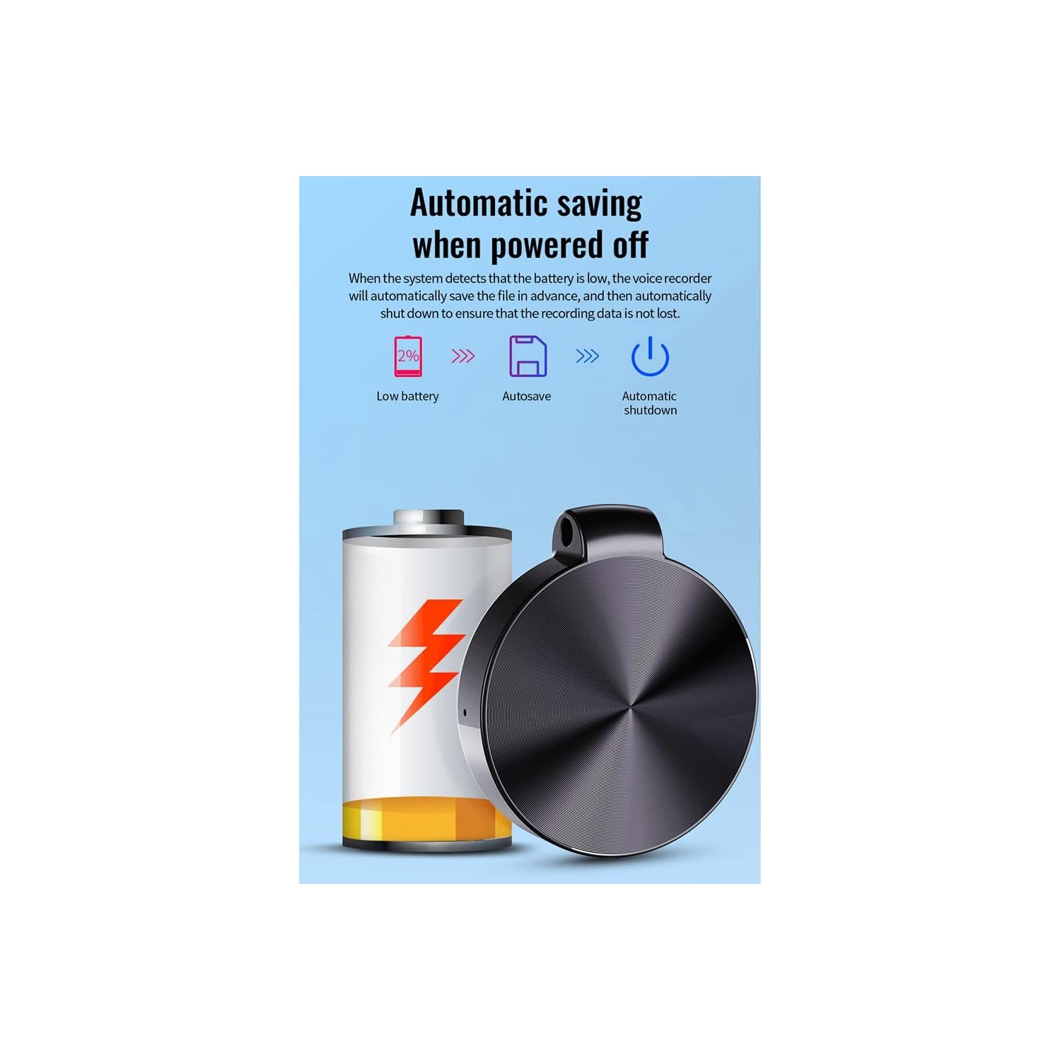 High-definition noise reduction voice recorder, one-click recording for conferences and classes, portable voice-controlled voice recorder for