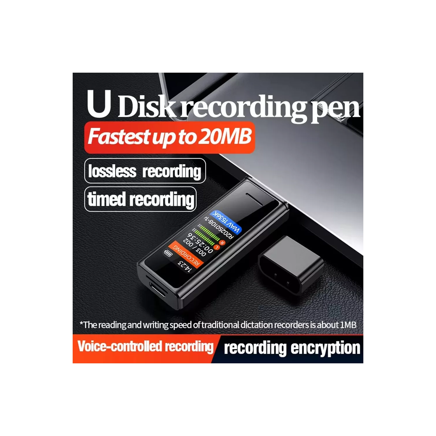 Mini USB digital voice recorder sound voice flash drive USB recorder - 32GB