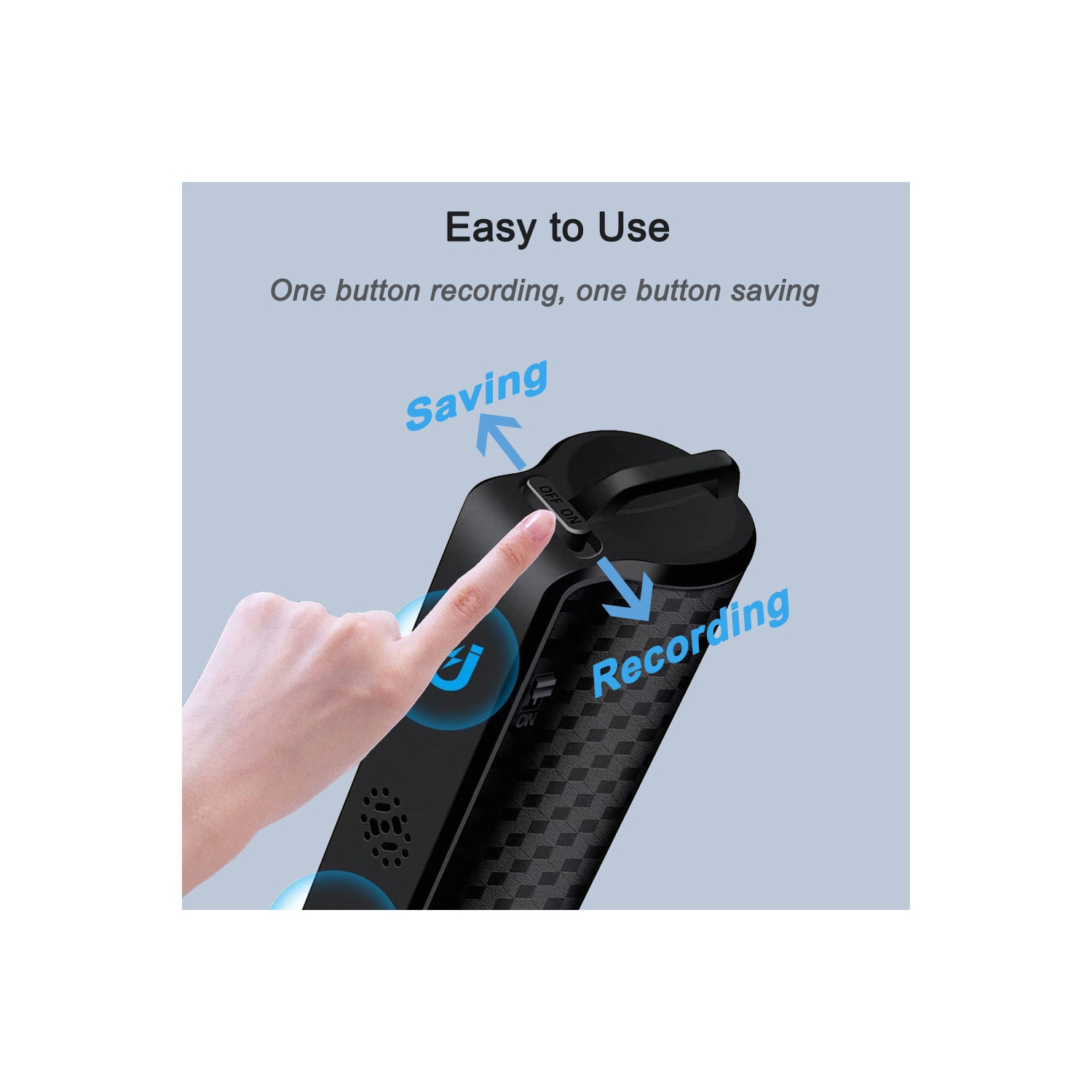 Magnetic recorder with long-lasting flight recorder for class, business meeting, intelligent voice-controlled recorder-64GB