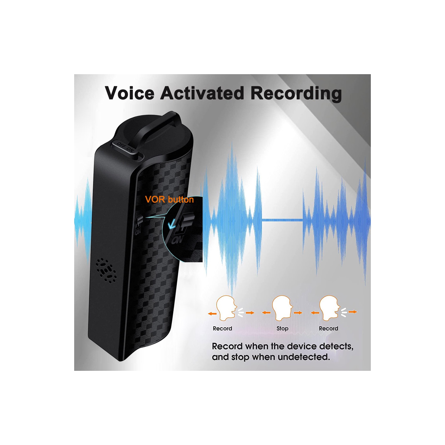 Magnetic recorder with long-lasting flight recorder for class, business meeting, intelligent voice-controlled recorder-64GB