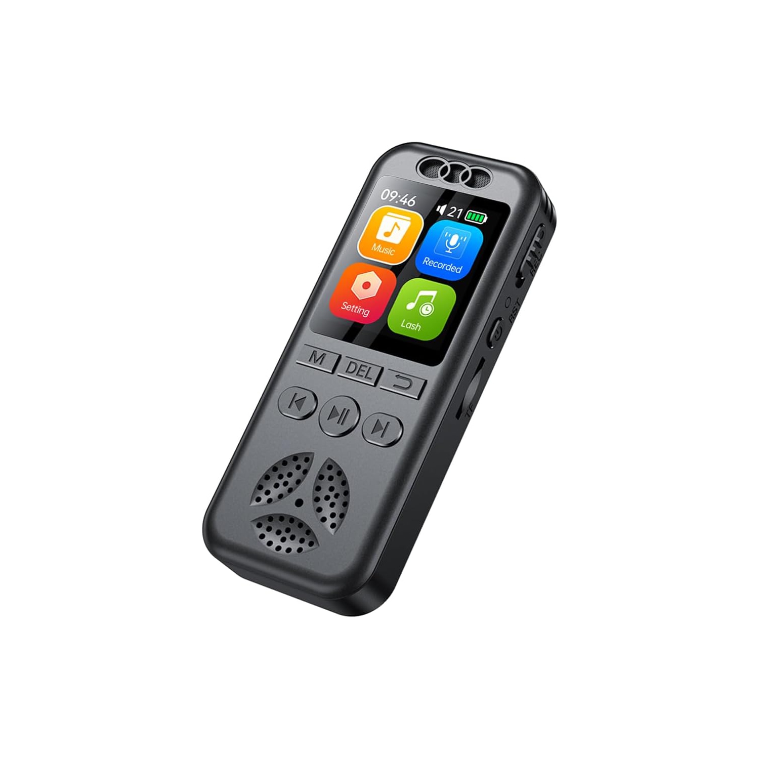 Digital voice recorder, voice activation or noise reduction, MP3 music player, 560 hours of recording files, device support password - with 8GB