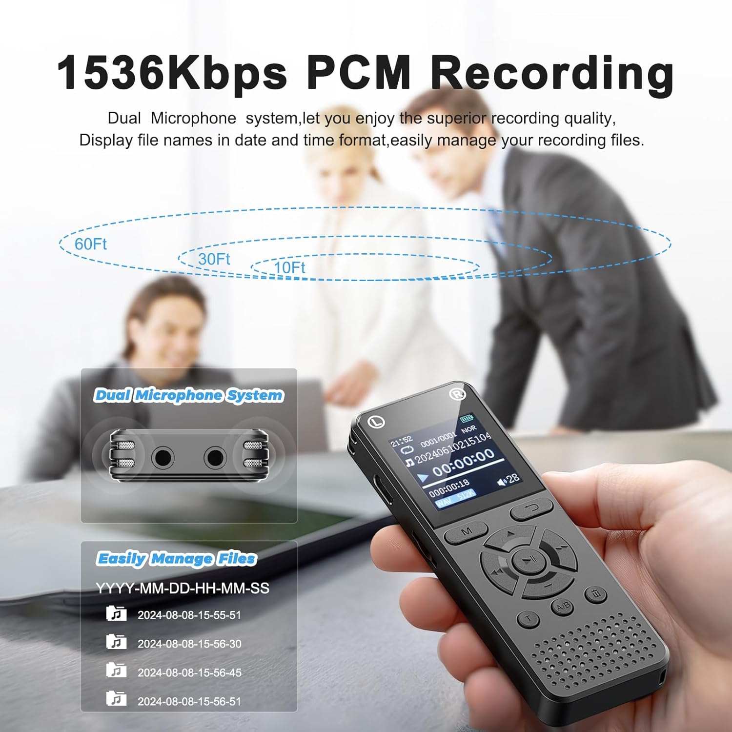 Digital recorder for lectures and meetings - Recorder Recorder MP3 player external speaker function recorder-128GB