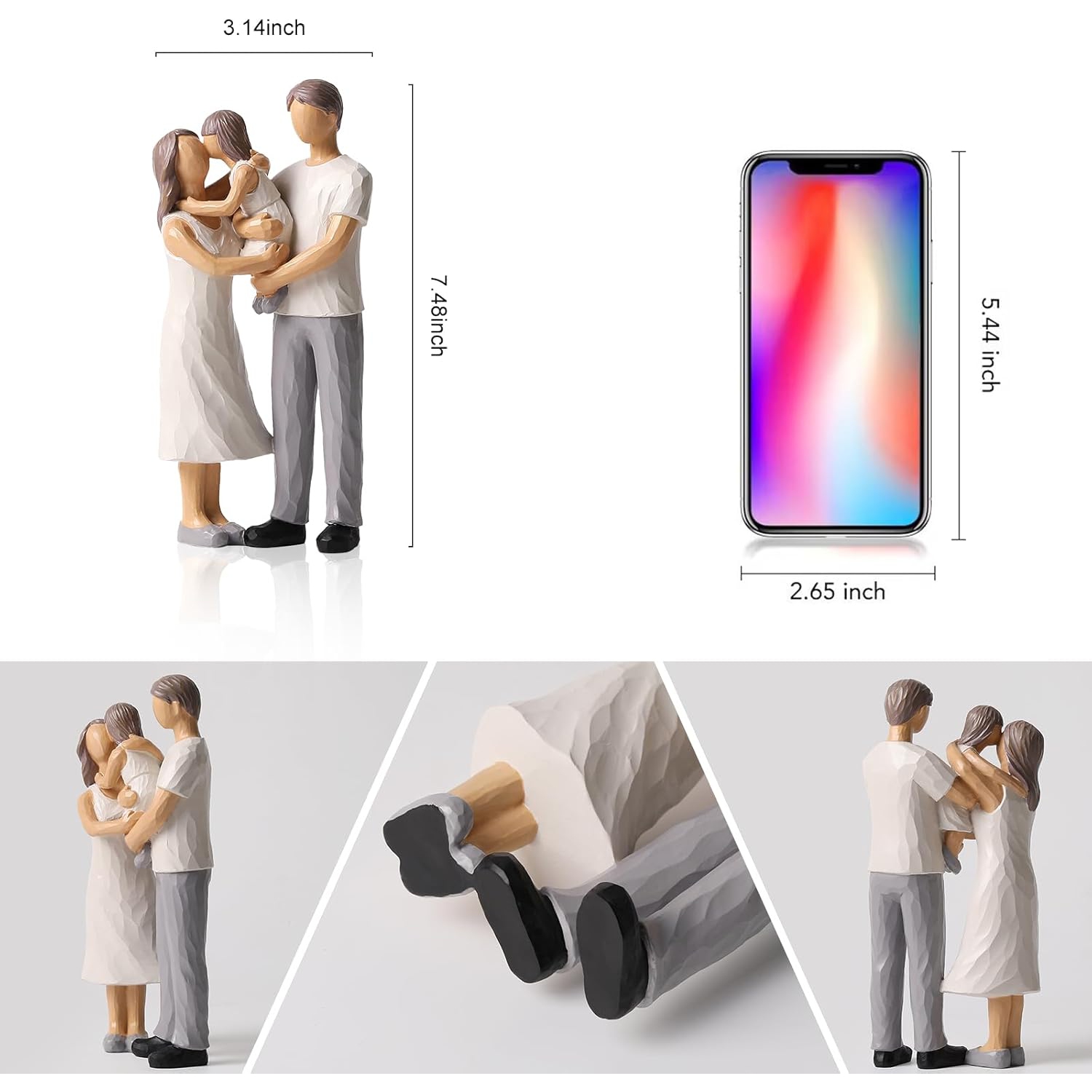 Resin figure ornaments | Living room and study room decorative sculptures | Dust-proof and easy to clean | Art collection gift non-slip base non-slip