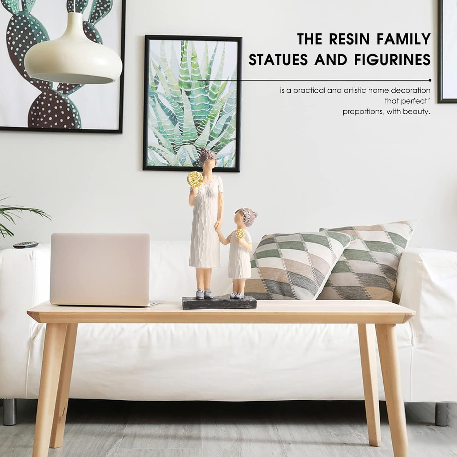 Resin figure ornaments | Living room and study room decorative sculptures | Dust-proof and easy to clean | Art collection gift non-slip base non-slip